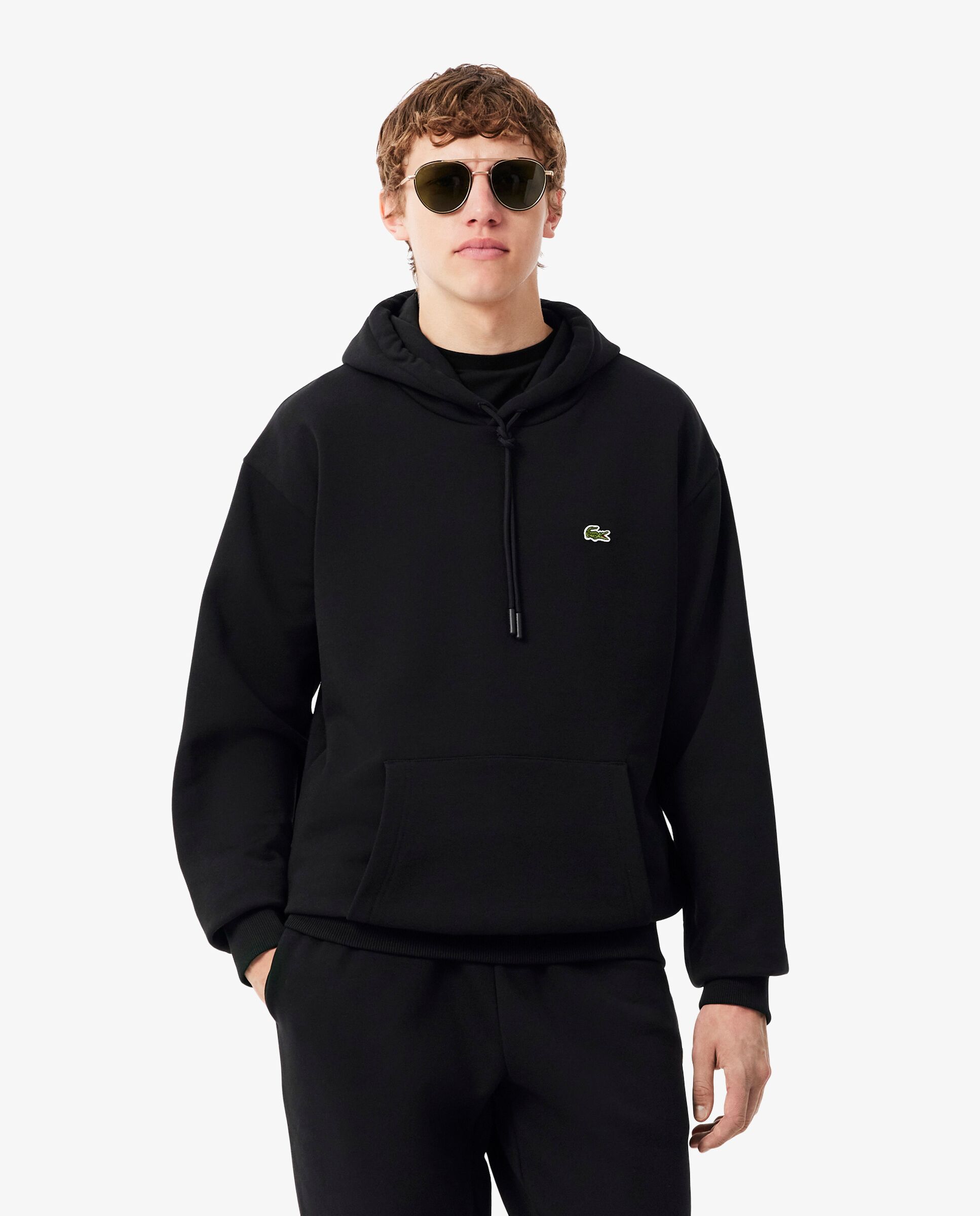 Sudadera de hombre con capucha de felpa en - Lacoste - Negro Negro-1