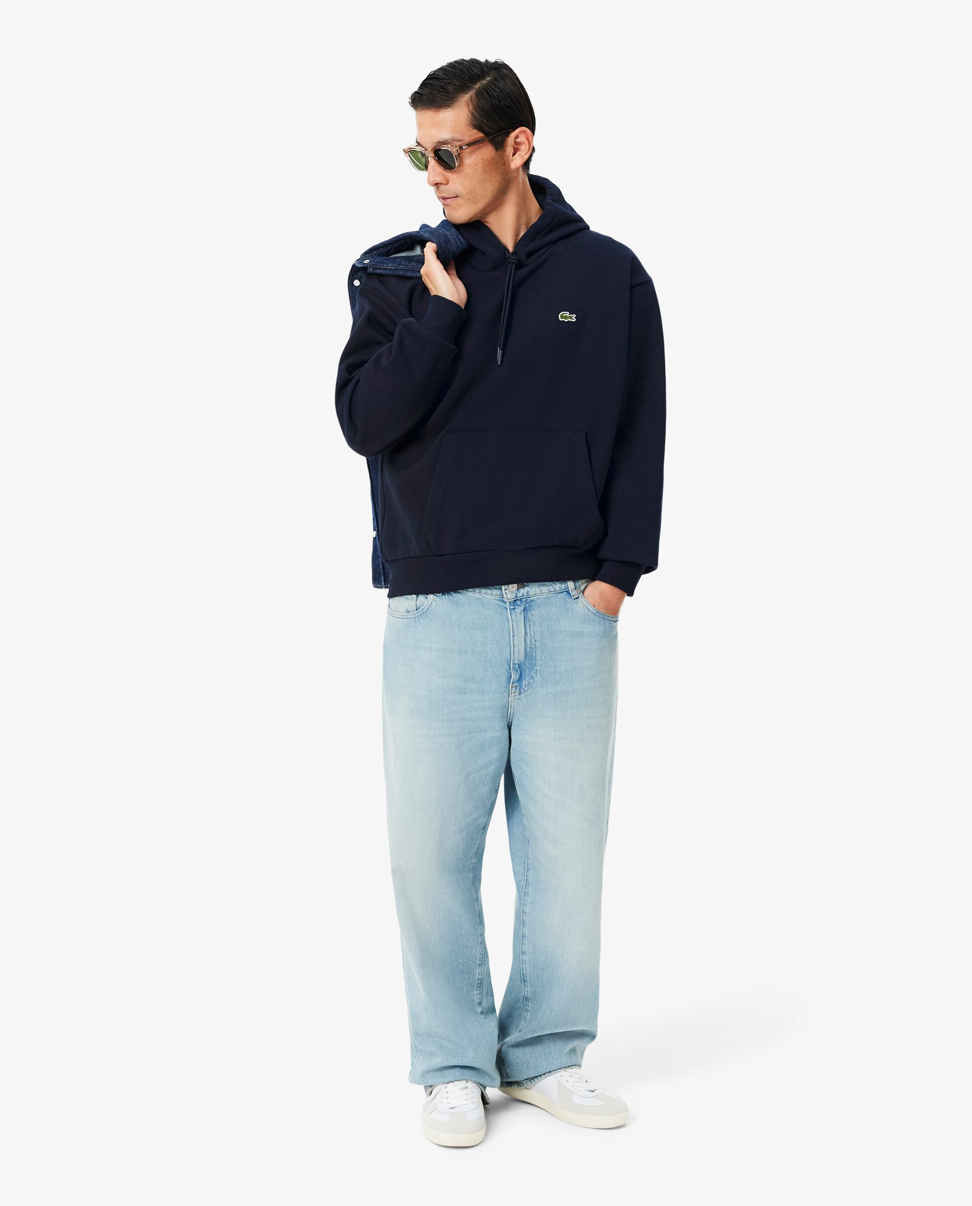 Sudadera de hombre con capucha de felpa en negro - Lacoste - Azul marino Azul marino-4