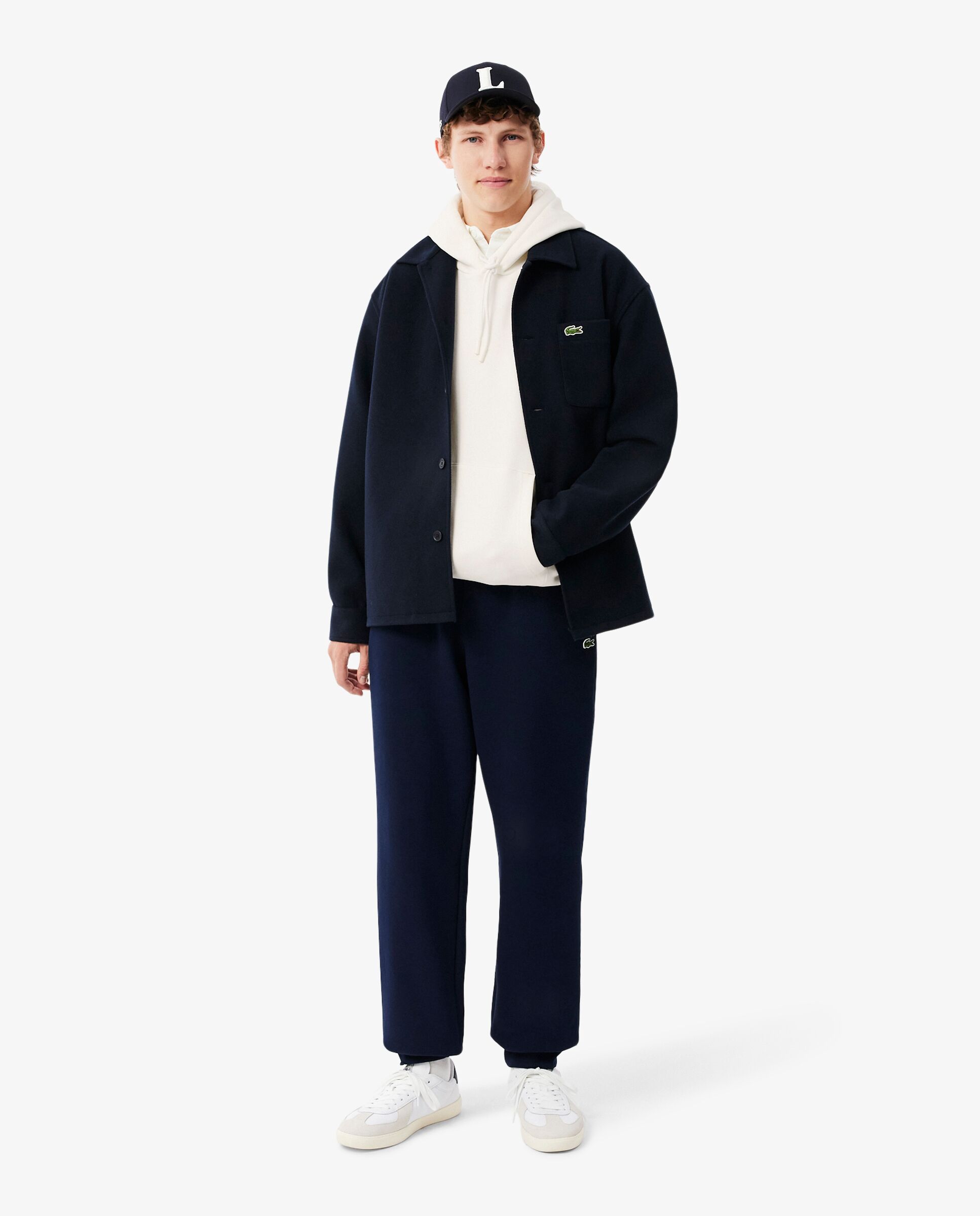 Sudadera de hombre con capucha de felpa en gris - Lacoste - Blanco Blanco-4