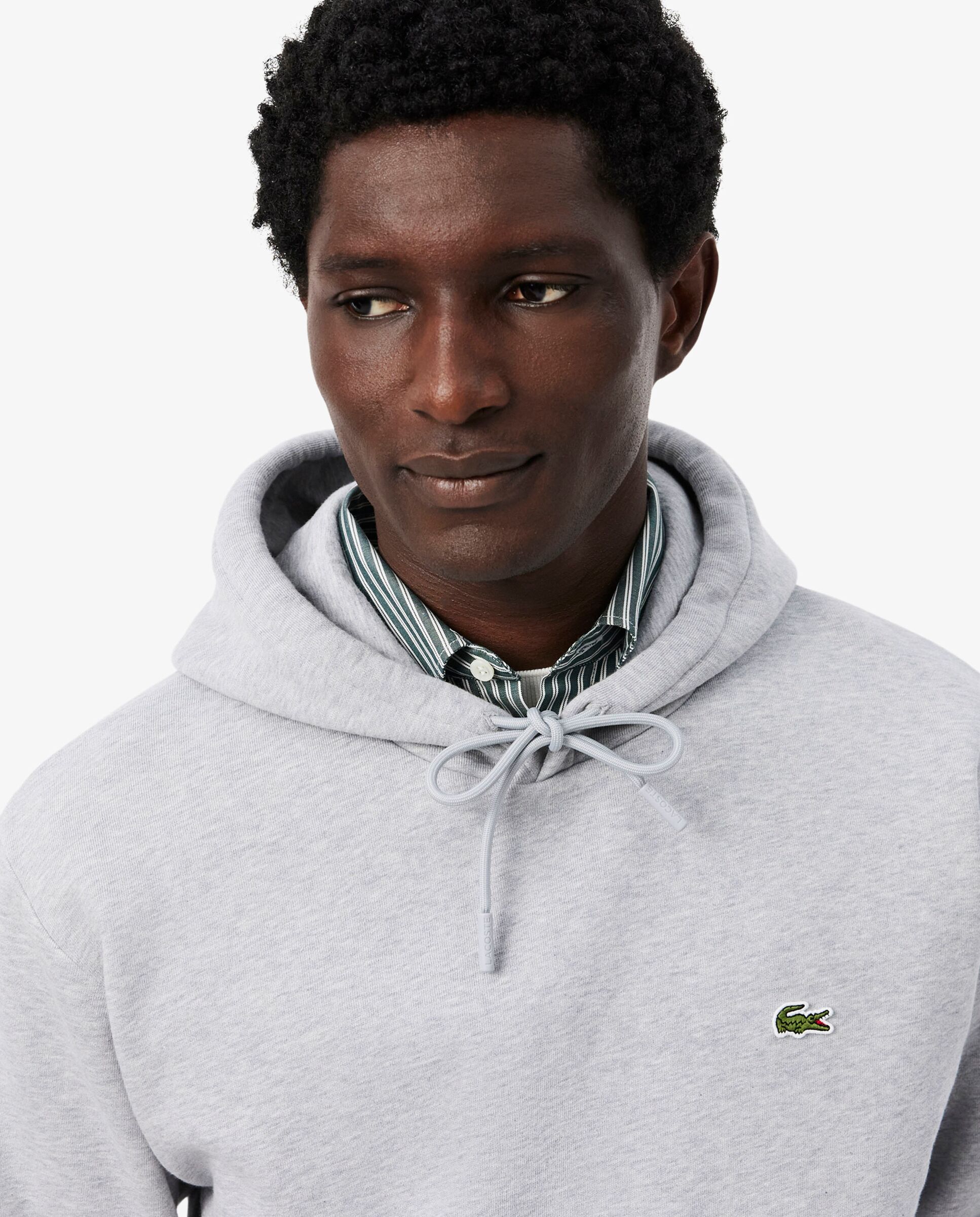 Sudadera de hombre con capucha de felpa en negro - Lacoste - Gris oscuro Gris oscuro-3