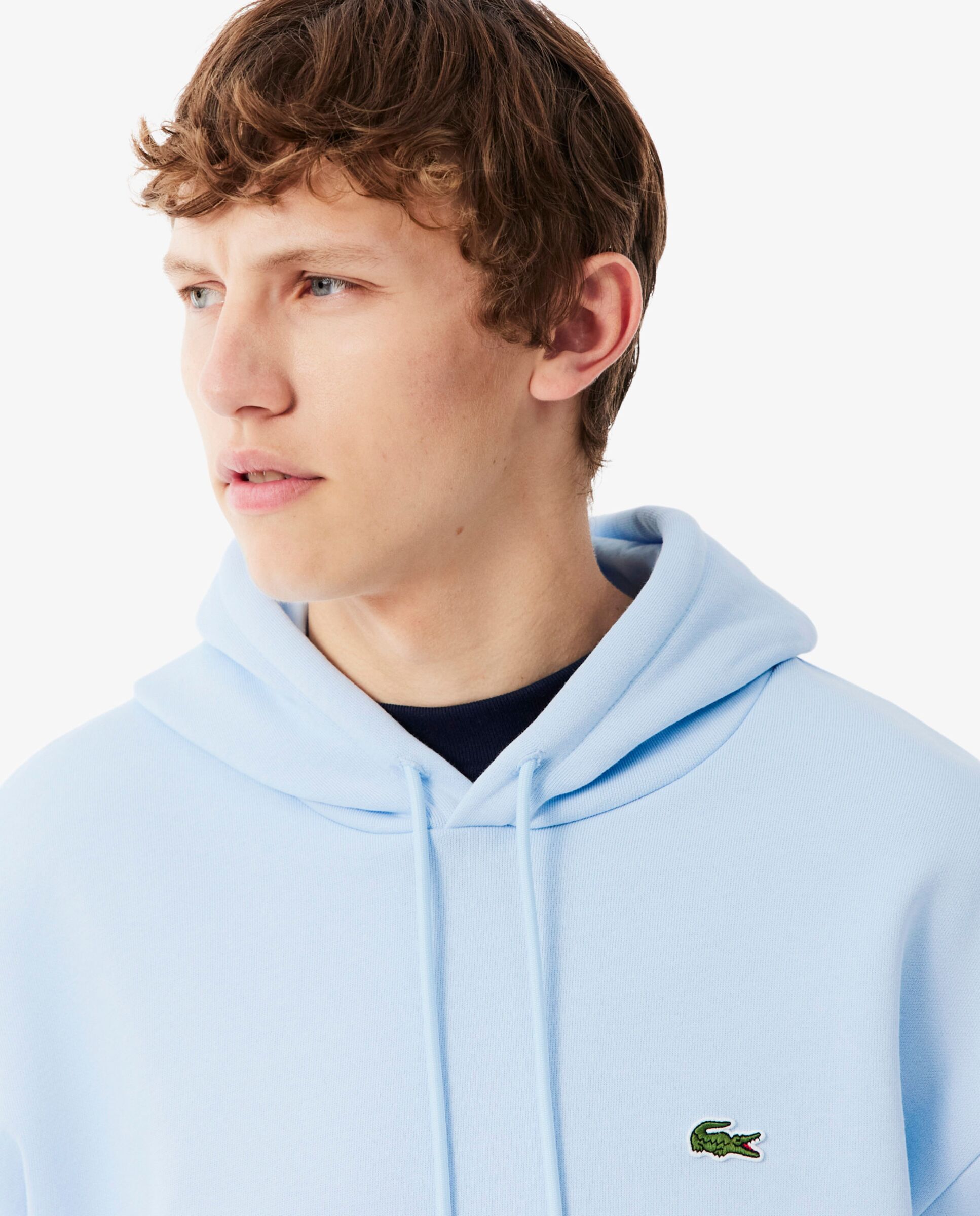 Sudadera de hombre con capucha de felpa en negro - Lacoste - Azul claro Azul claro-3