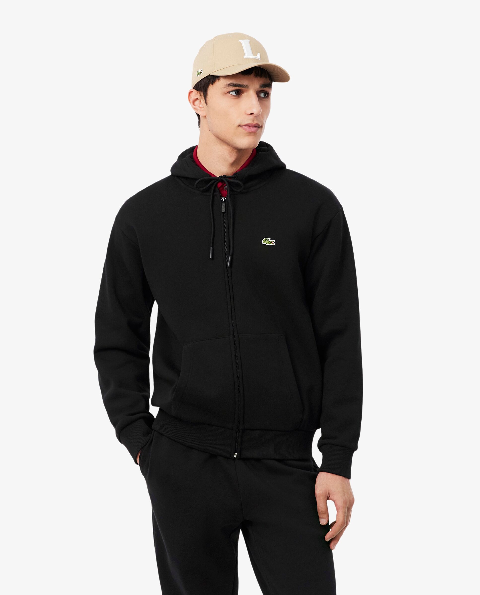 Sudadera de hombre con capucha de felpa en marrón - Lacoste - Negro Negro-1