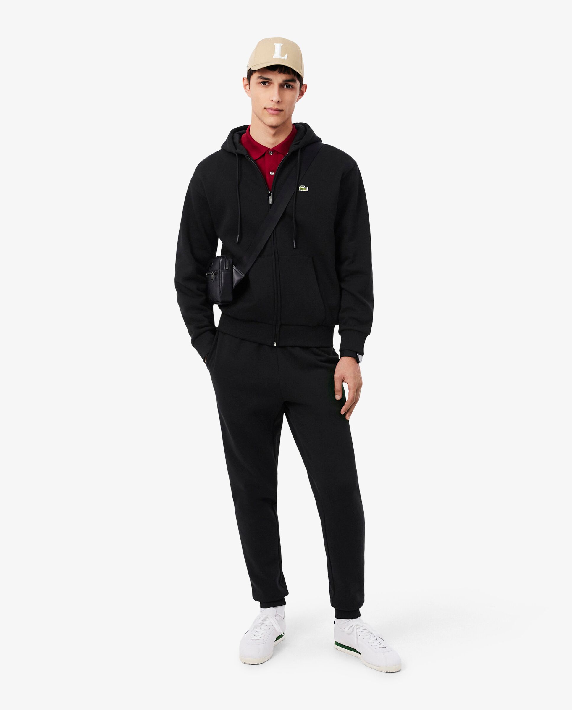 Sudadera de hombre con capucha de felpa en marrón - Lacoste - Negro Negro-4