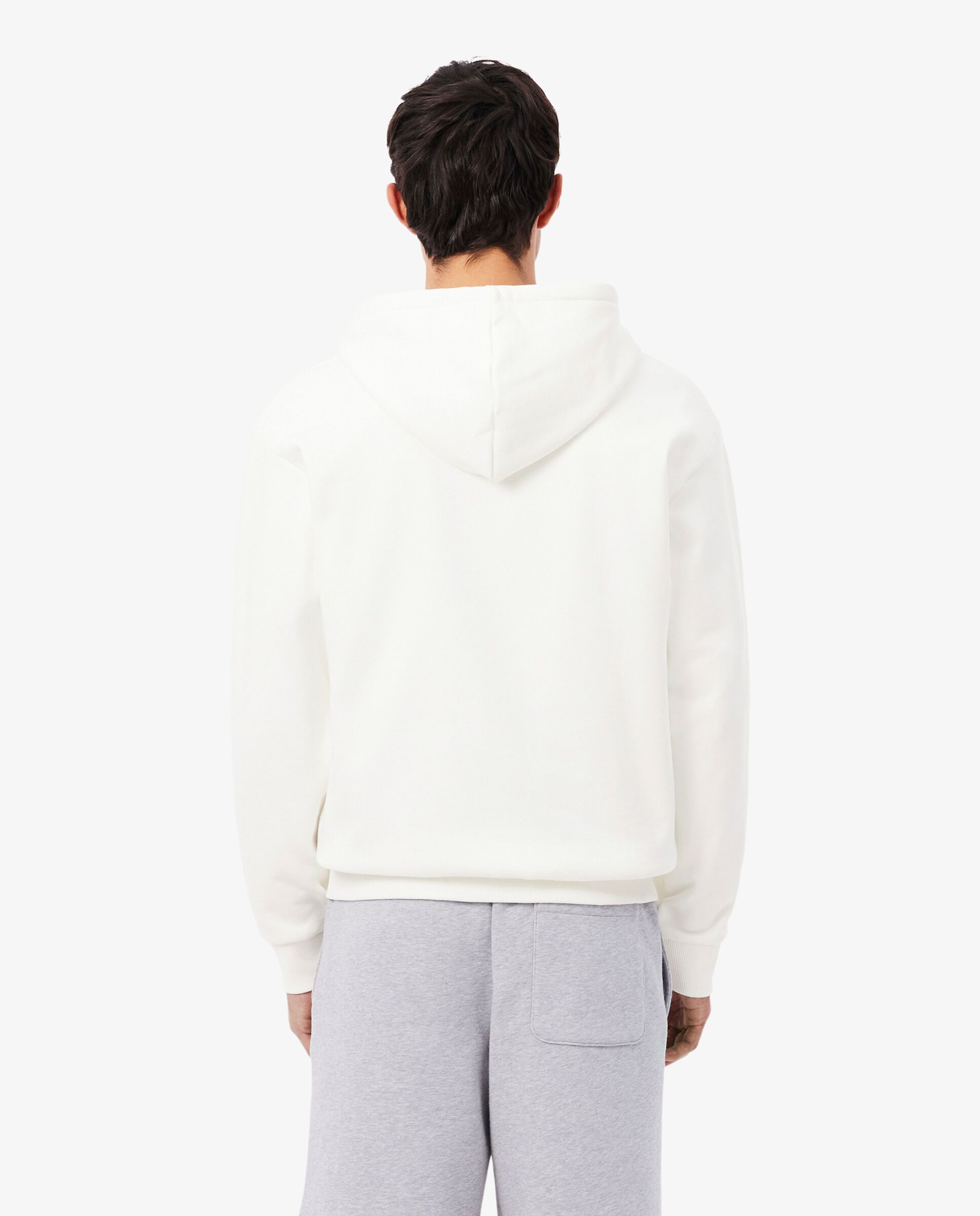 Sudadera de hombre con capucha de felpa en marrón - Lacoste - Blanco Blanco-2