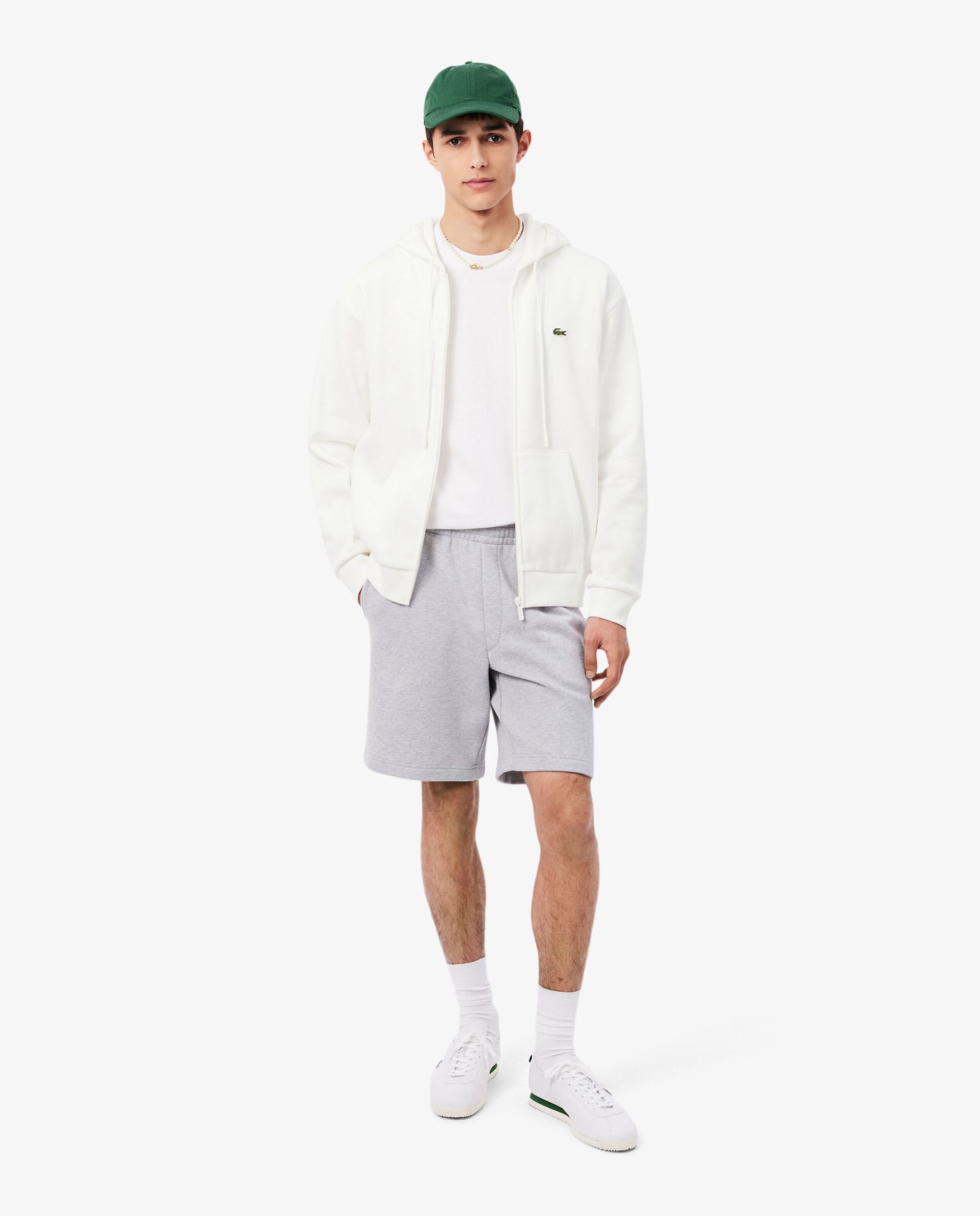 Sudadera de hombre con capucha de felpa en marrón - Lacoste - Blanco Blanco-4