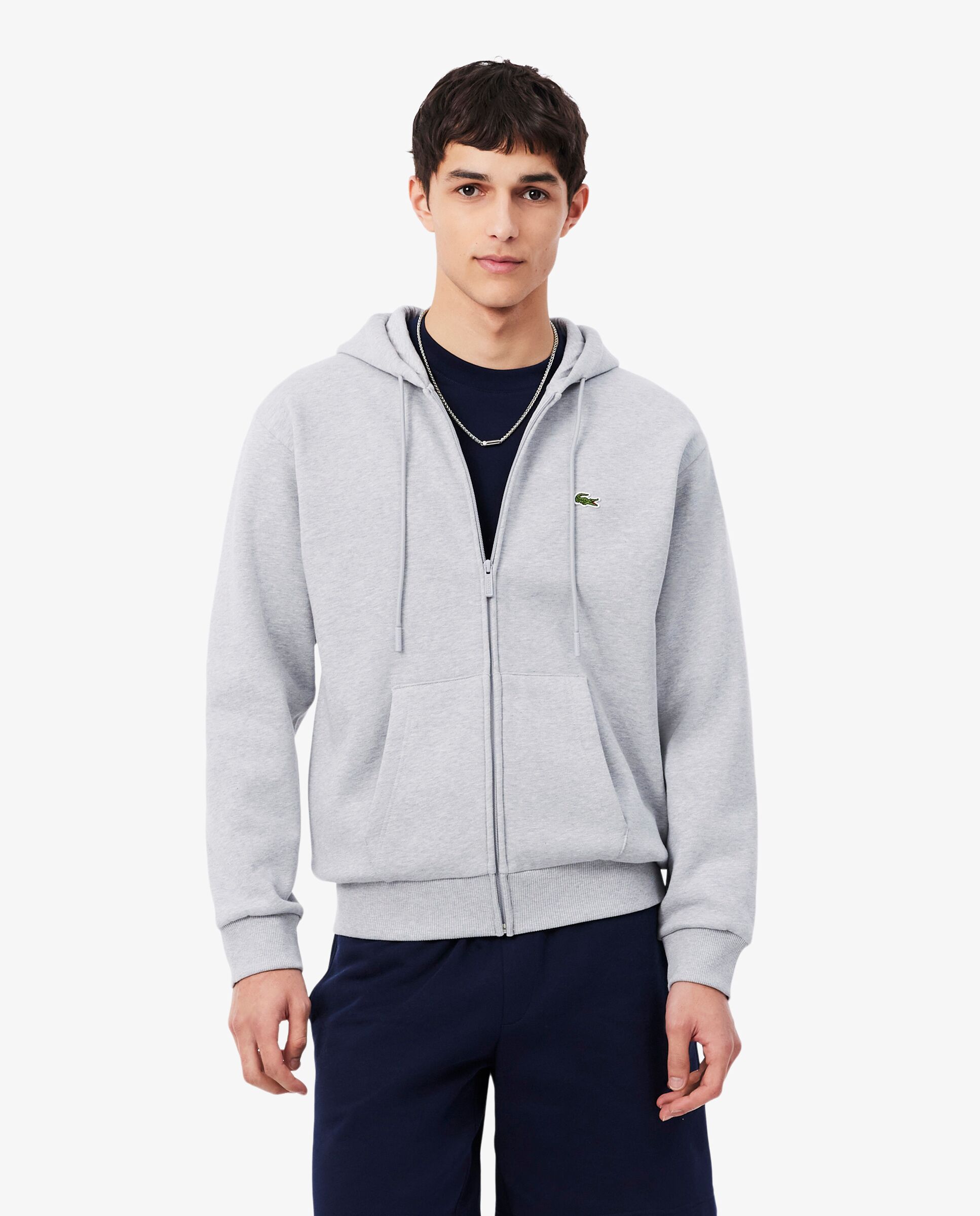 Lacoste - Sudadera de hombre con capucha de felpa en marrón.