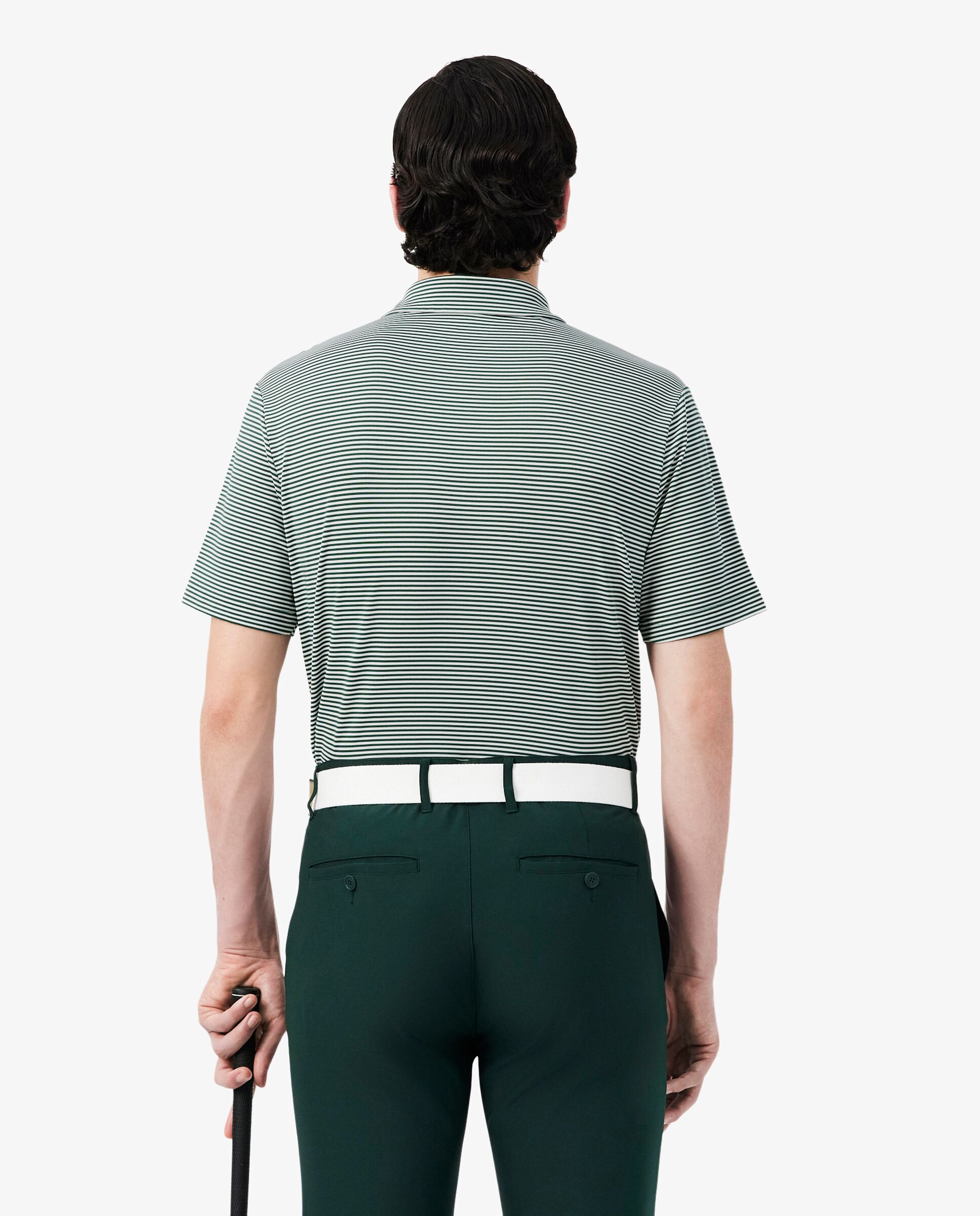 Polo de golf de rayas de hombre de corte regular Ultra Dry Lacoste - Verde Verde-2