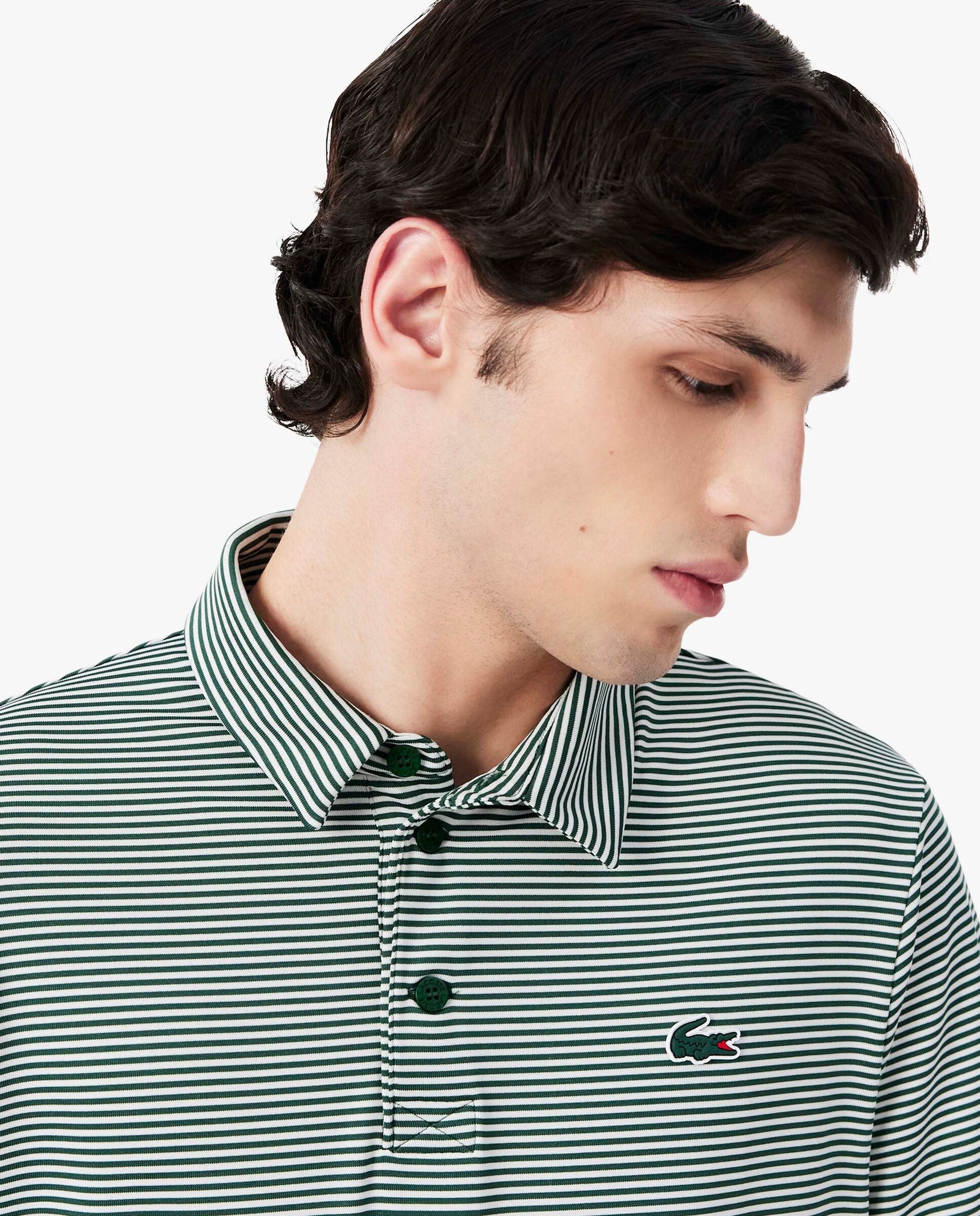 Polo de golf de rayas de hombre de corte regular Ultra Dry Lacoste - Verde Verde-3