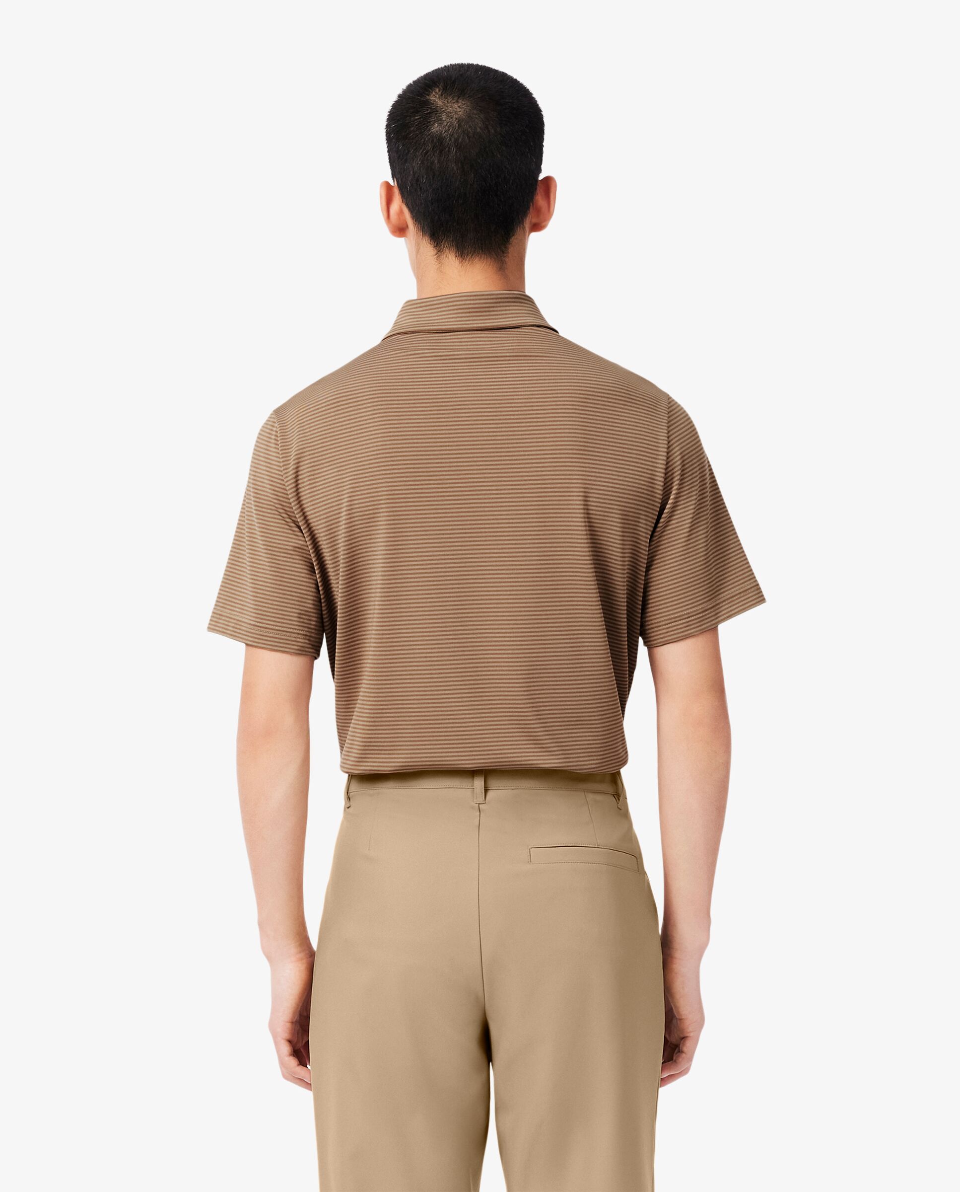 Polo de golf de rayas de hombre de corte regular Ultra Dry Lacoste - Beige Beige-2