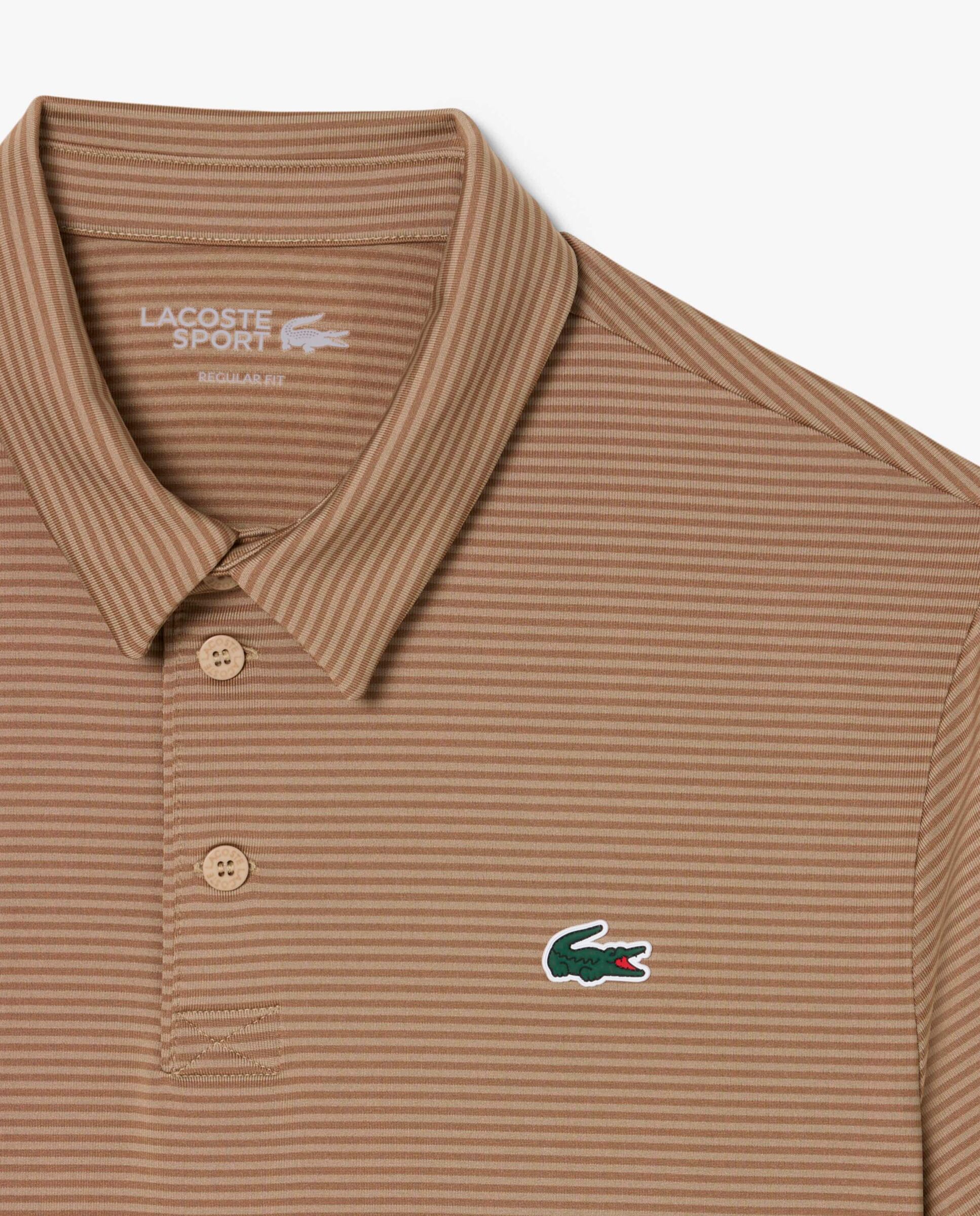 Polo de golf de rayas de hombre de corte regular Ultra Dry Lacoste - Beige Beige-5