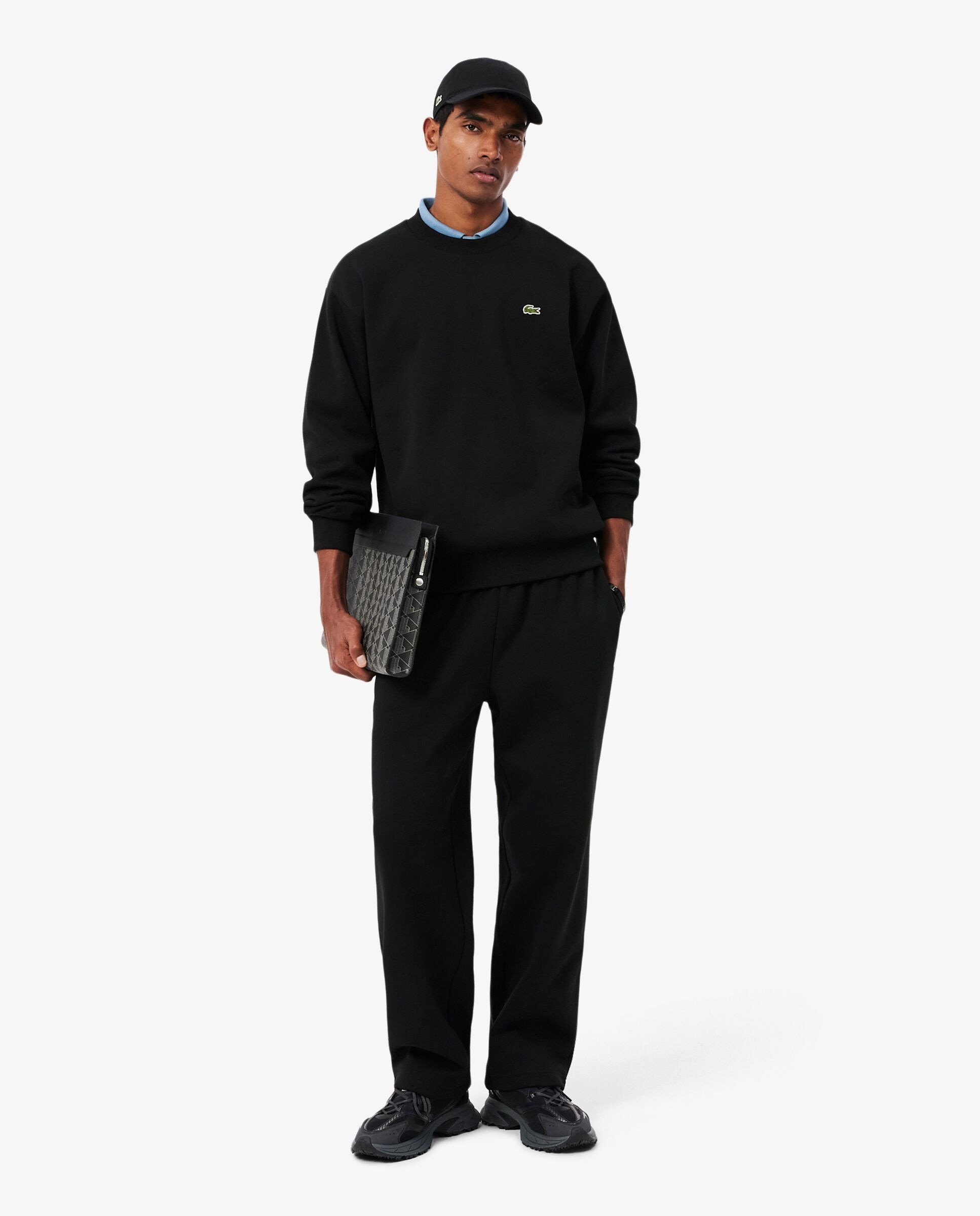 Sudadera de hombre de felpa de algodón en - Lacoste - Negro Negro-4
