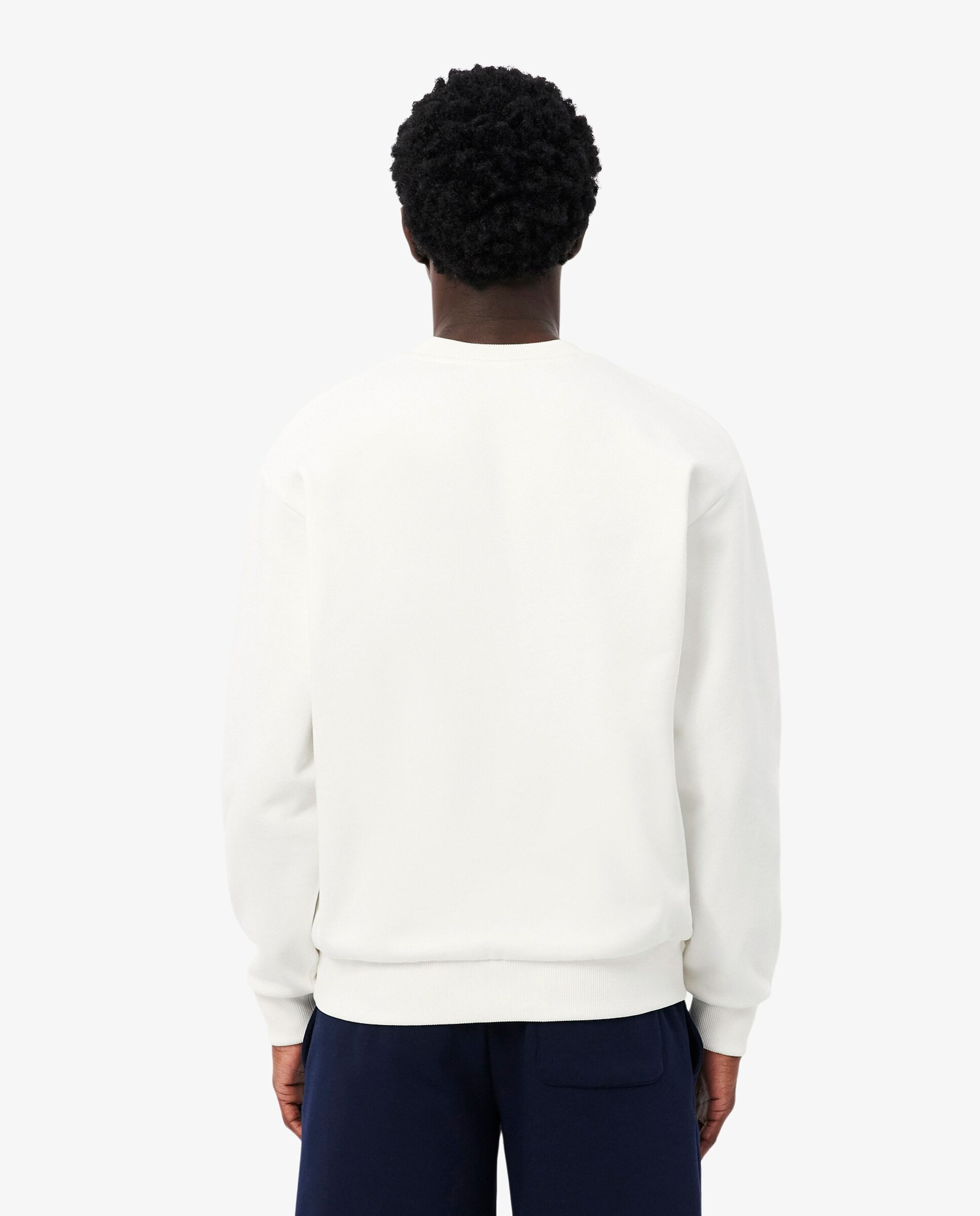 Sudadera de hombre de felpa de algodón en azul - Lacoste - Blanco Blanco-2