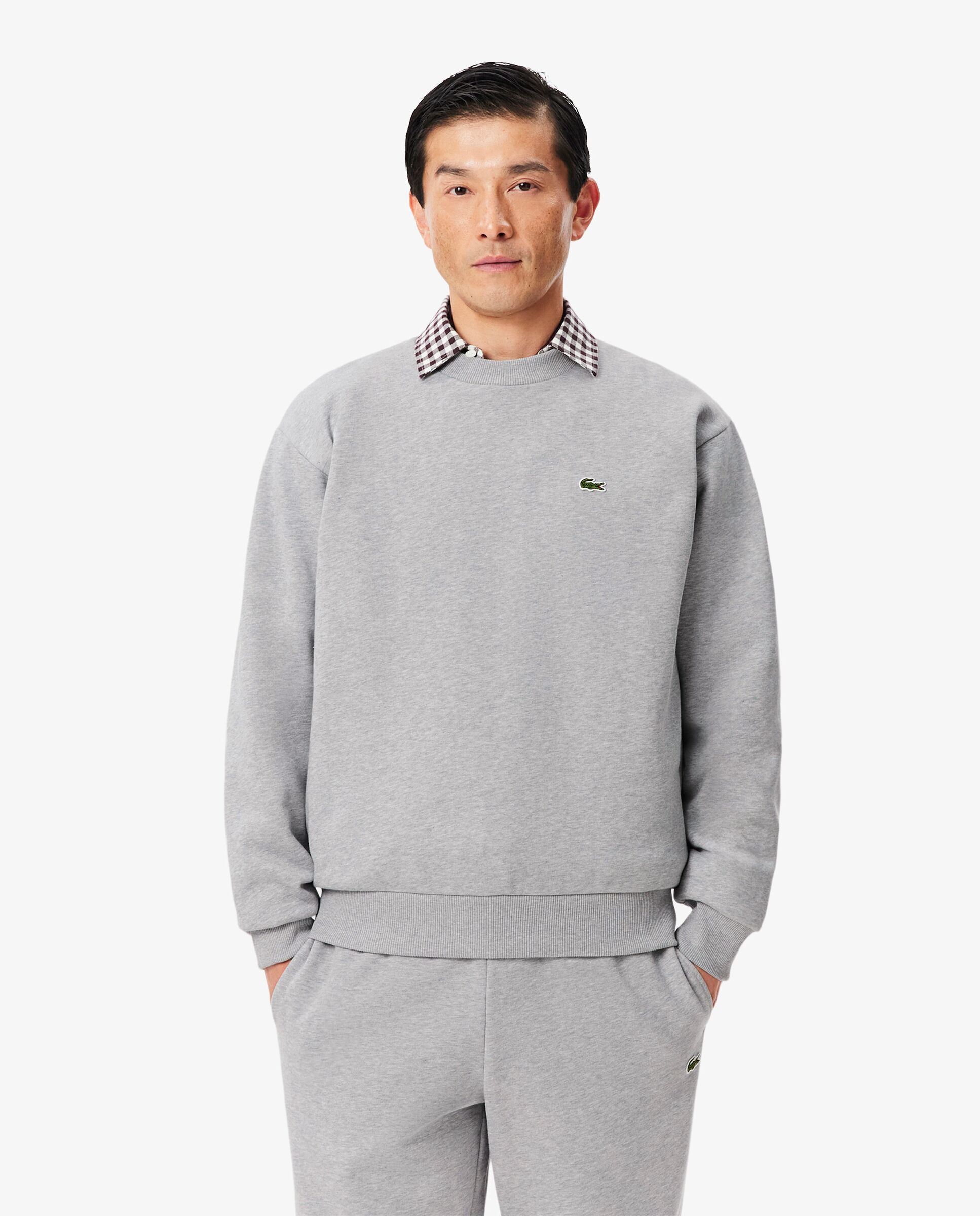 Sudadera de hombre de felpa de algodón en negro - Lacoste - Gris oscuro Gris oscuro-1