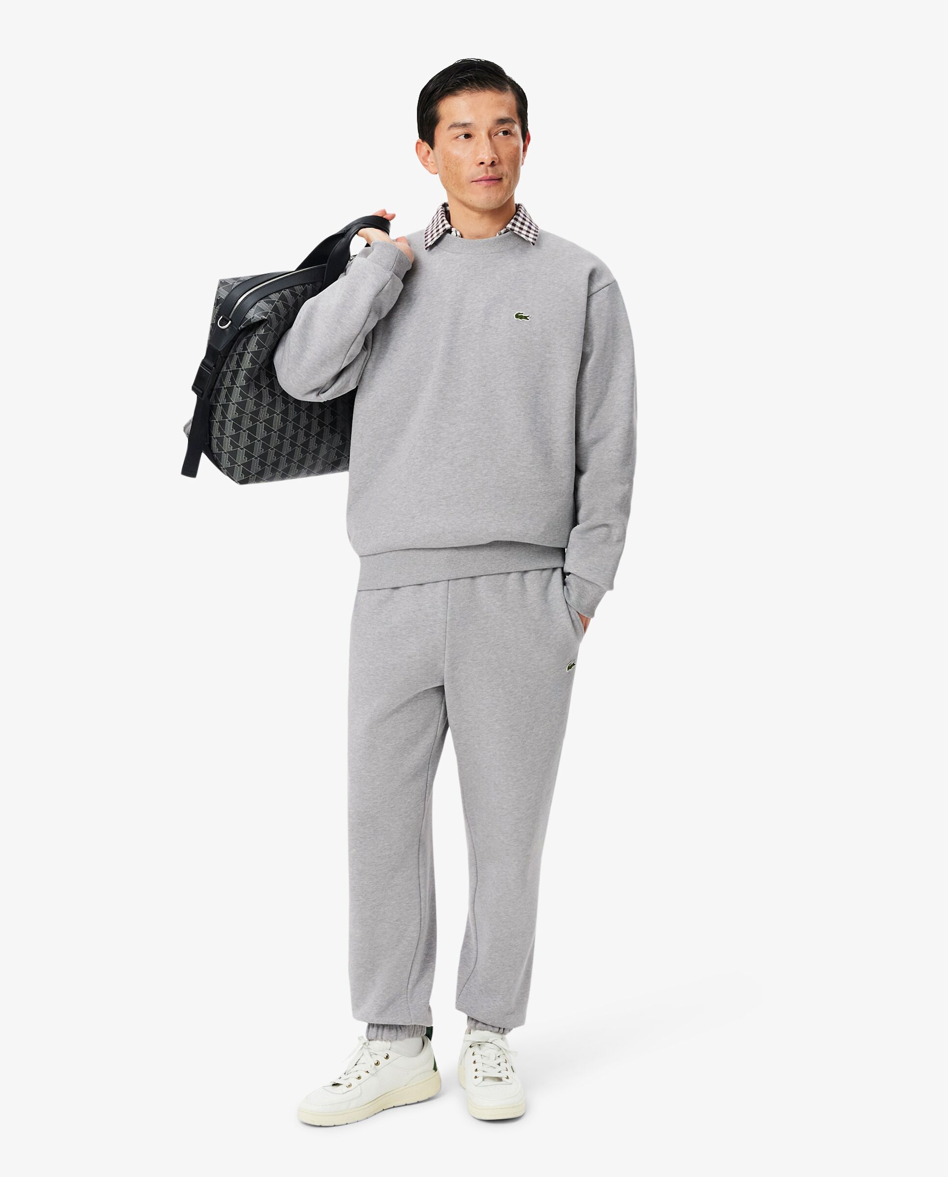 Sudadera de hombre de felpa de algodón en negro - Lacoste - Gris oscuro Gris oscuro-4