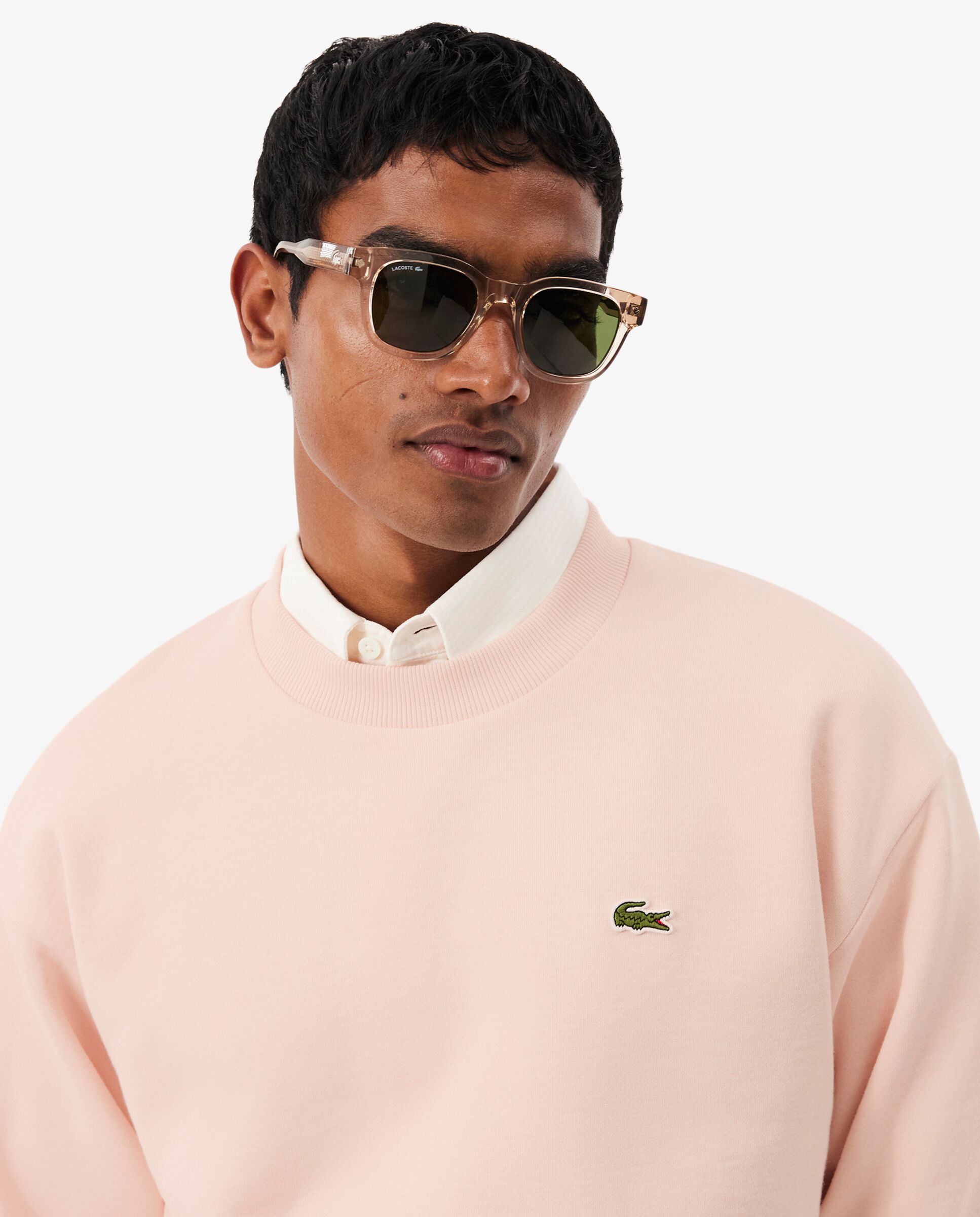 Sudadera de hombre de felpa de algodón en azul - Lacoste - Rosa Rosa-3