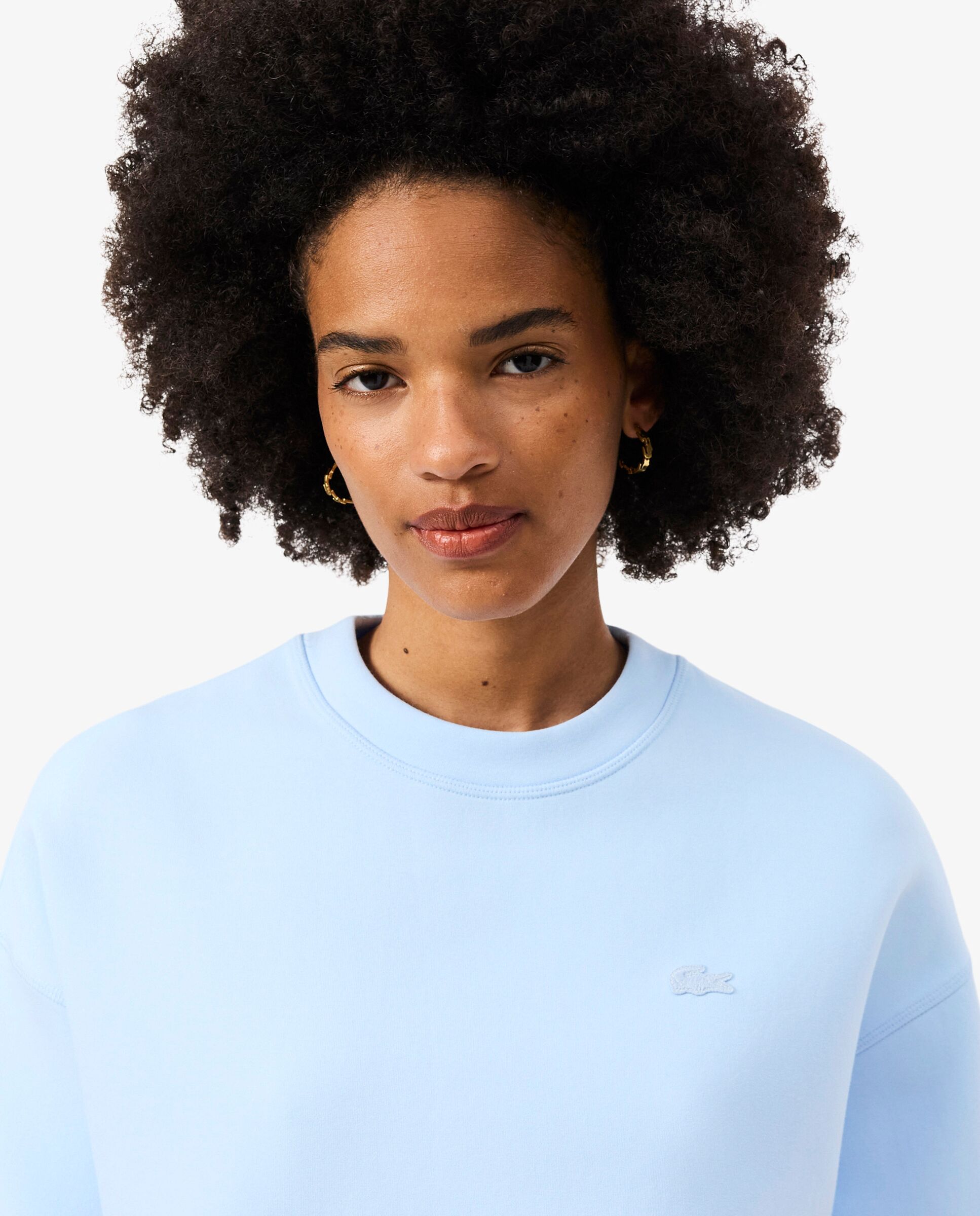 Sudadera de mujer oversized de punto de doble cara - Lacoste - Azul claro Azul claro-3