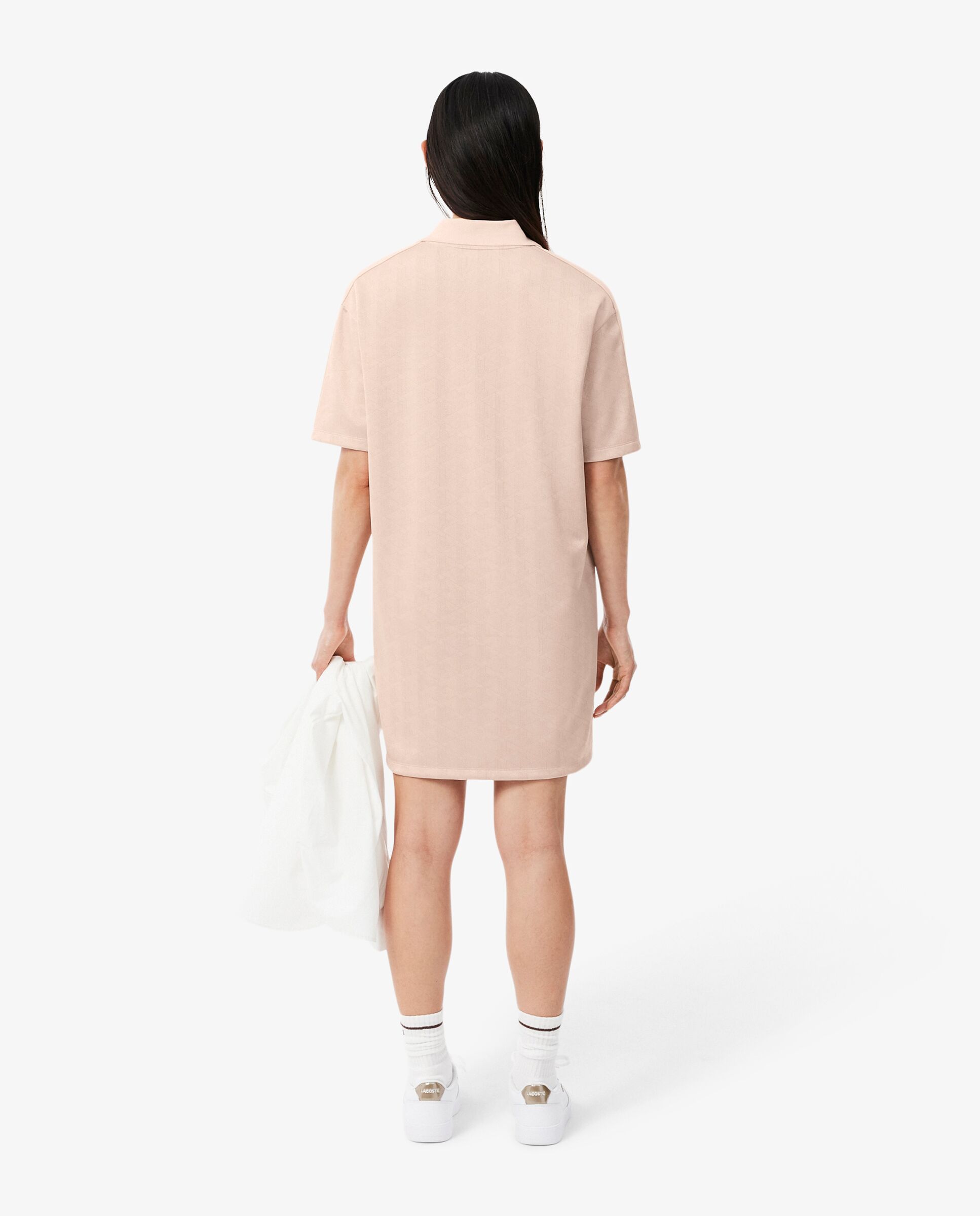 Vestido polo de mujer de jacquard con monograma en - Lacoste - Rosa Rosa-2