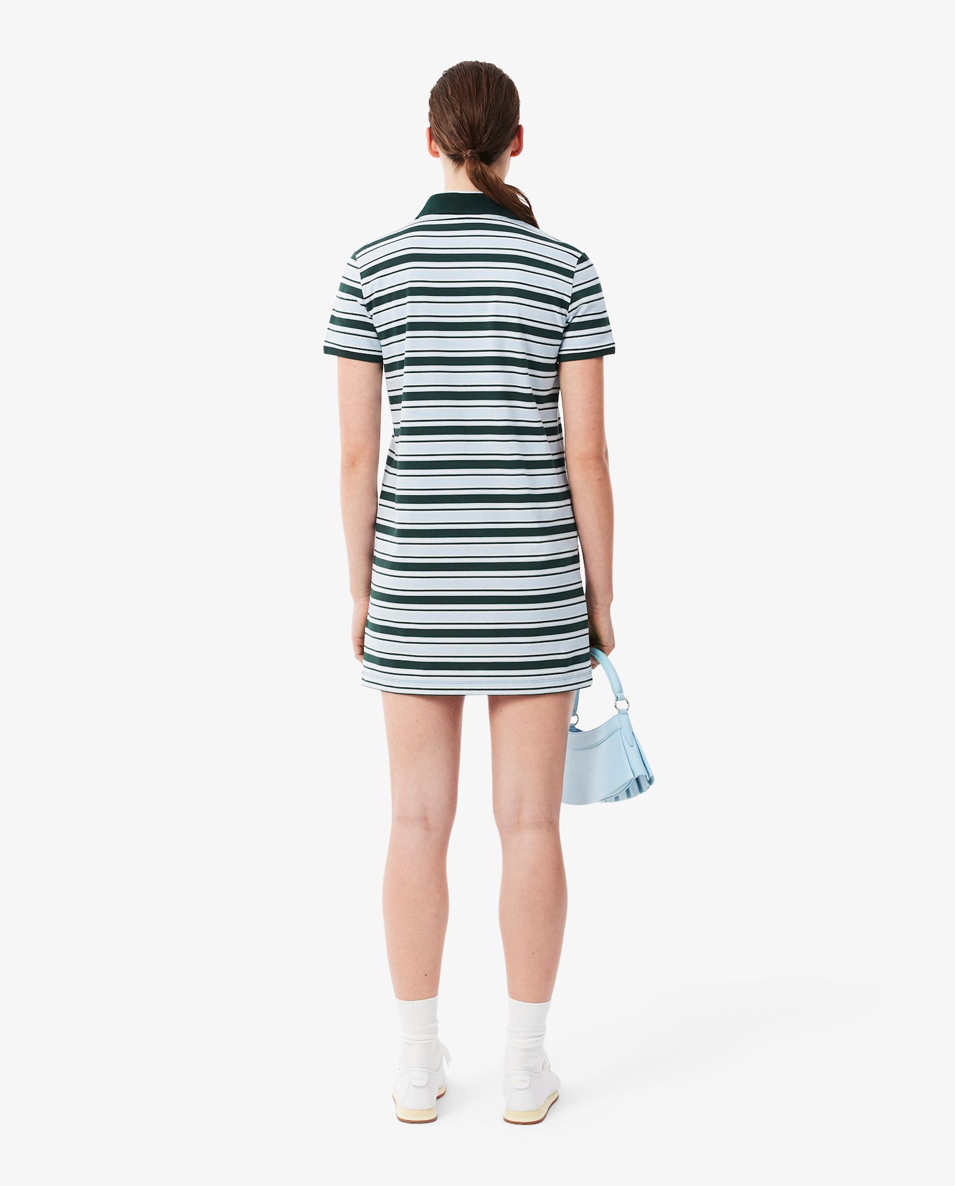 Vestido polo de mujer de algodón de rayas en - Lacoste - Verde Verde-2