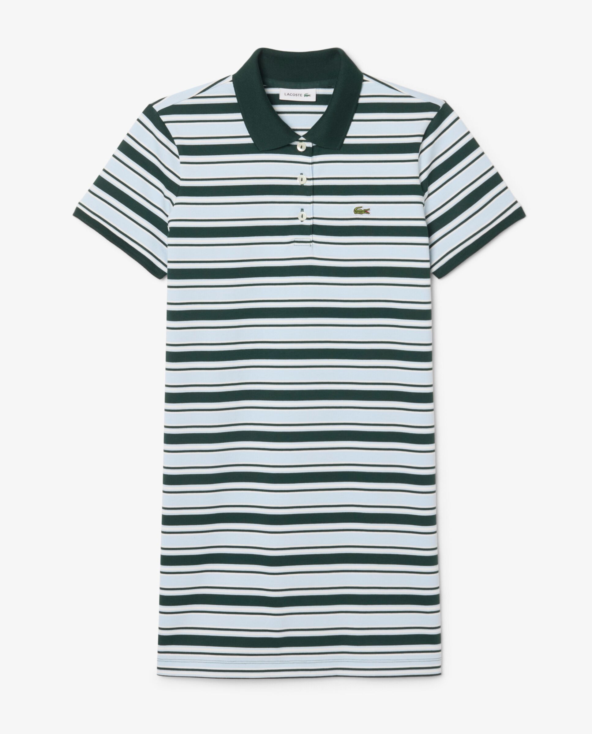 Vestido polo de mujer de algodón de rayas en - Lacoste - Verde Verde-6