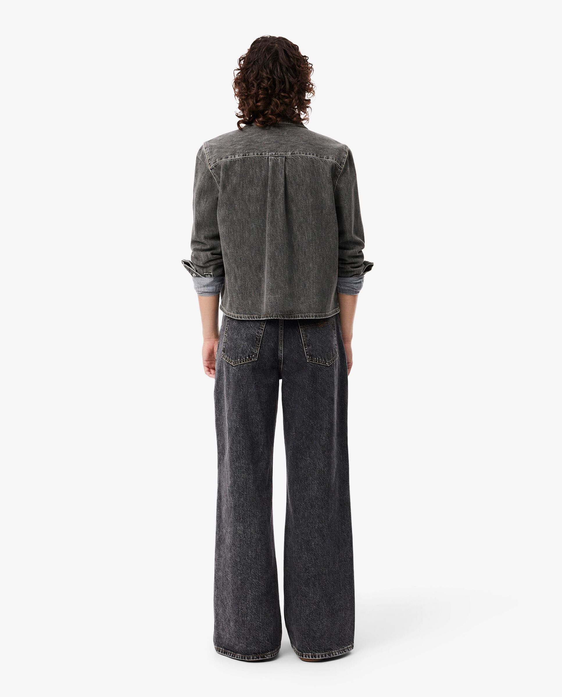 Jeans de talle alto con corte amplio en azul - Lacoste - Gris oscuro Gris oscuro-2