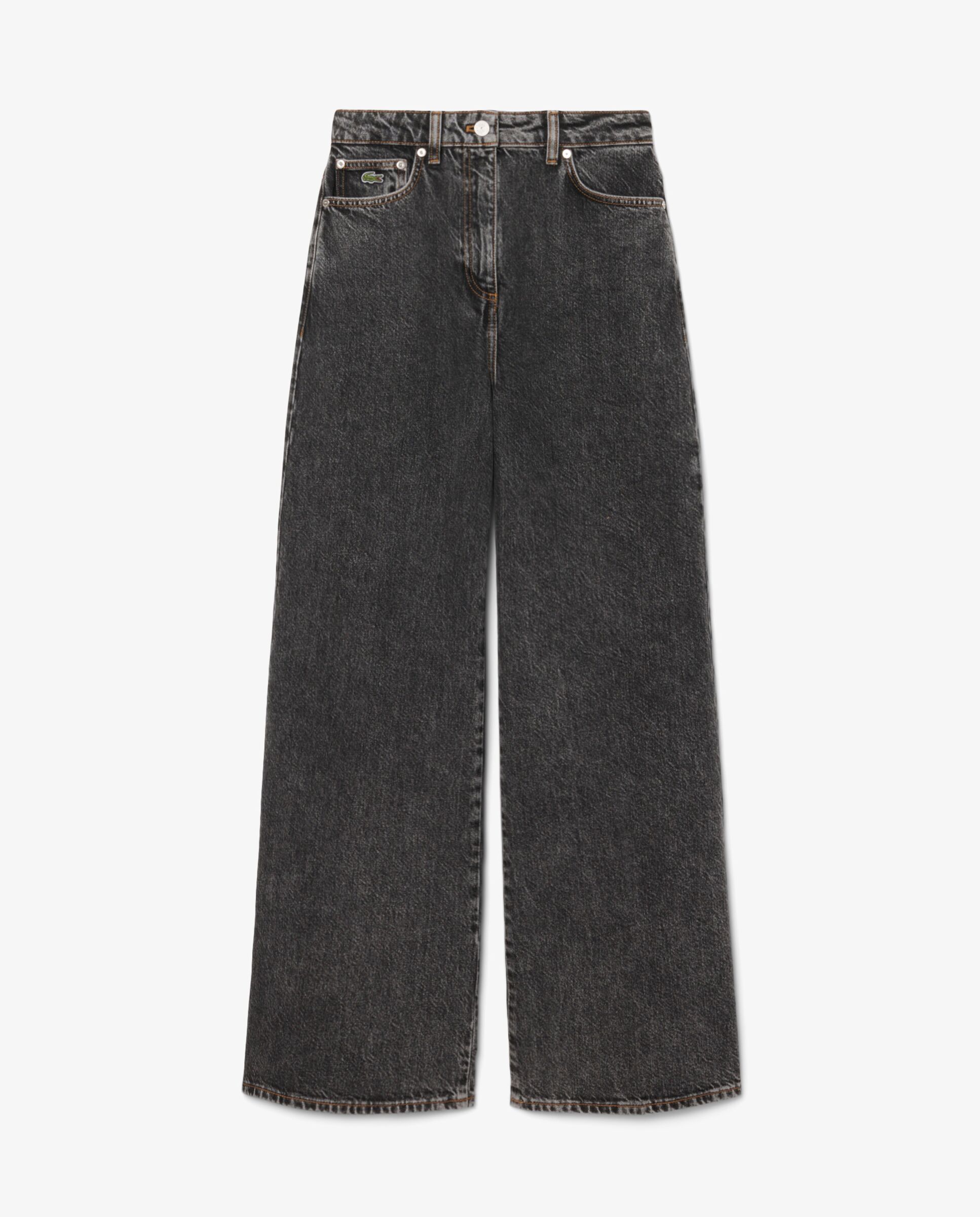 Jeans de talle alto con corte amplio en azul - Lacoste - Gris oscuro Gris oscuro-6