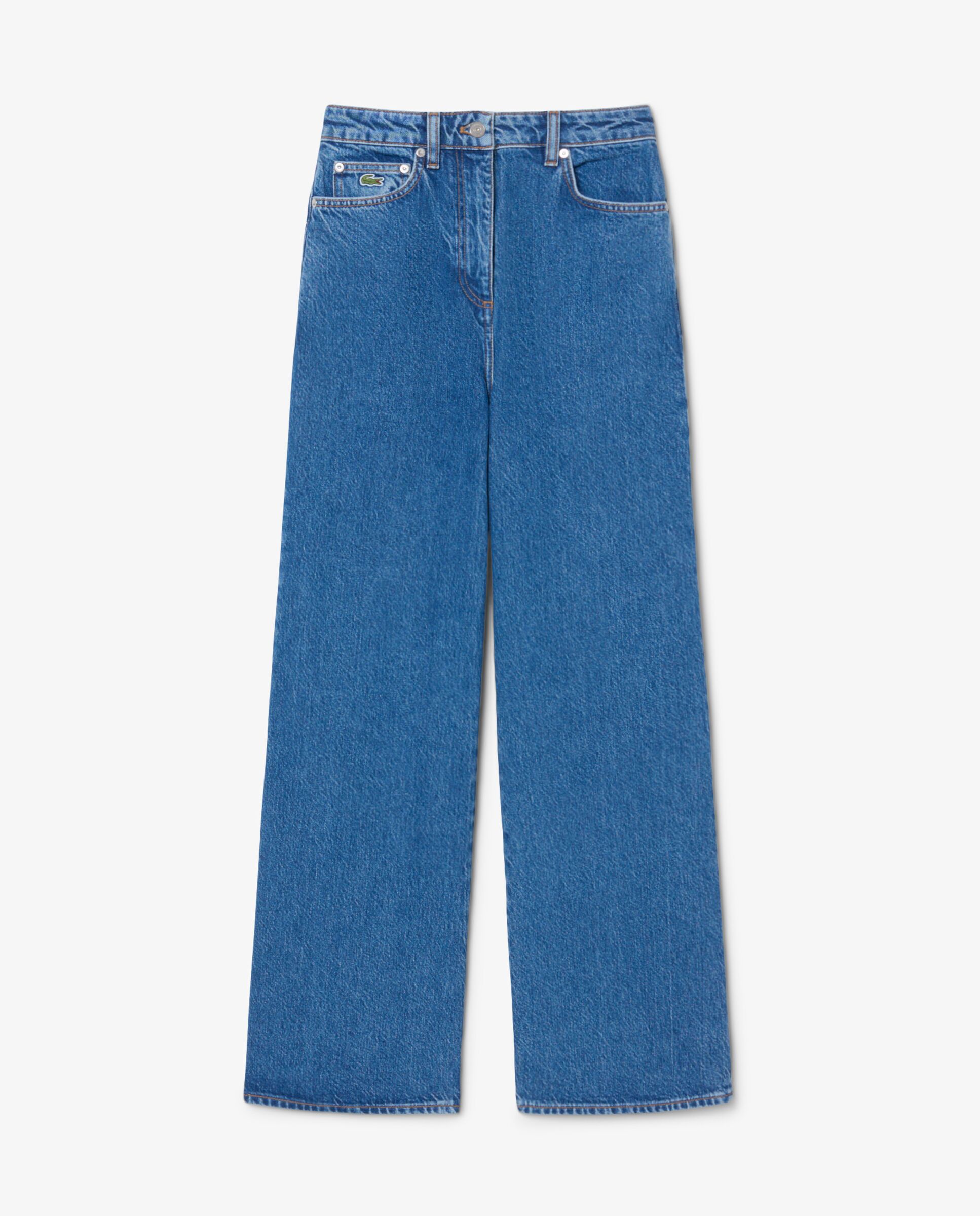Jeans de talle alto con corte amplio en azul - Lacoste - Azul claro Azul claro-6