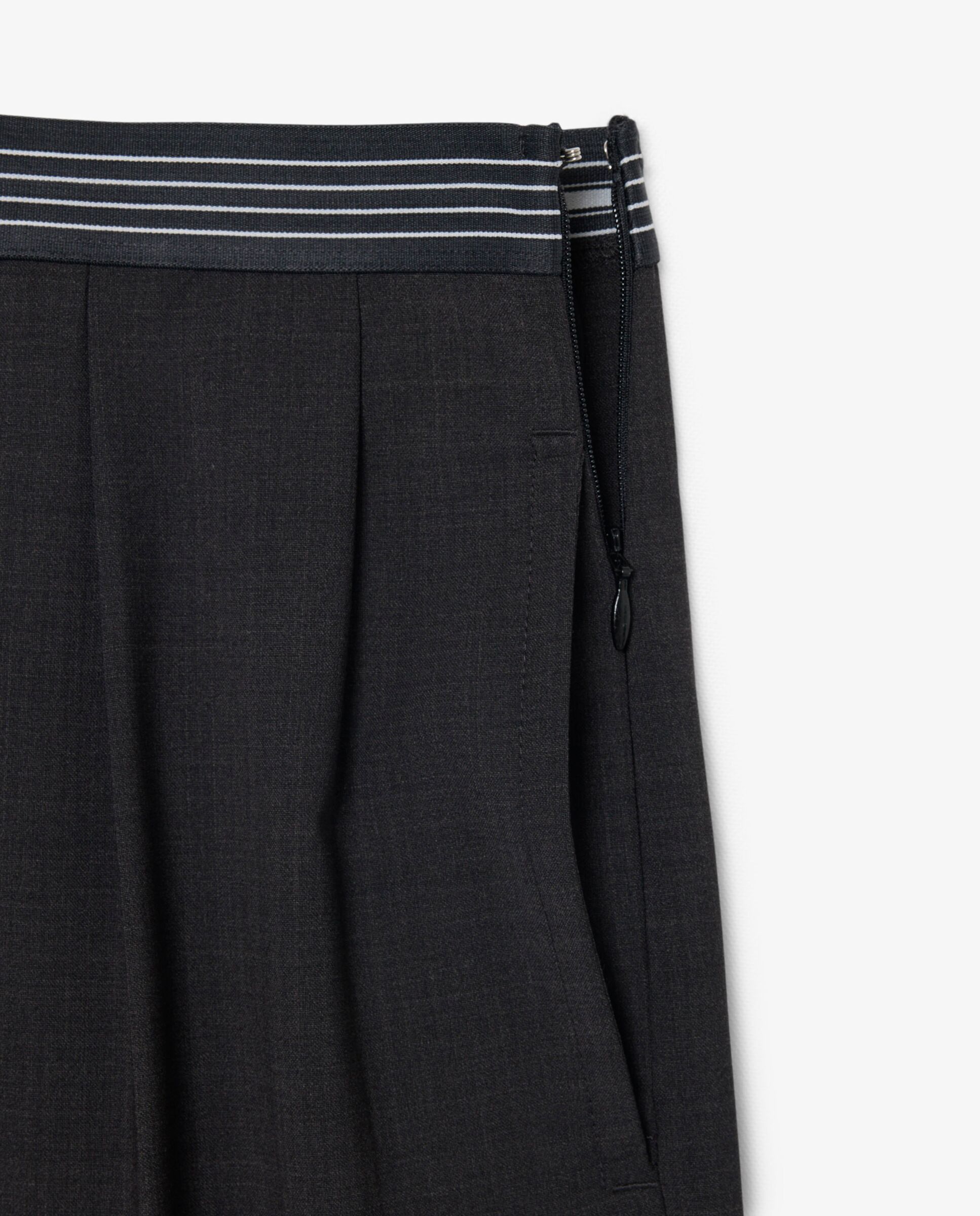Pantalón de mujer de pinzas de mezcla de lana oversized en - Lacoste - Gris Gris-5