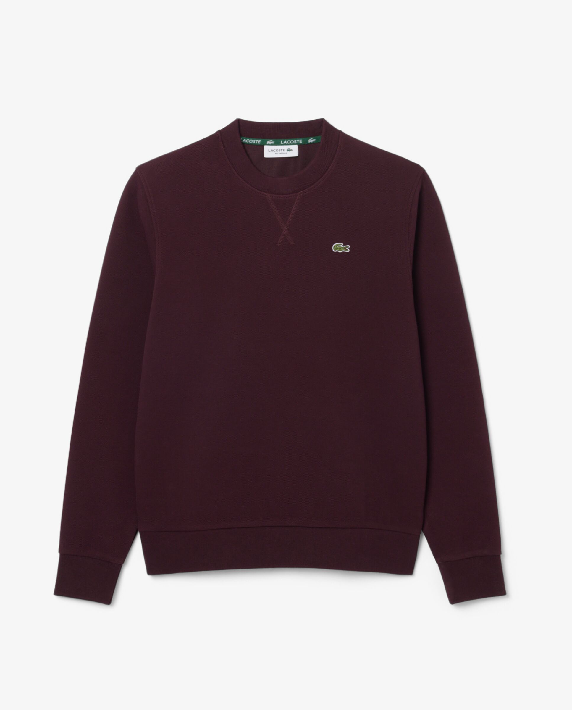 Sudadera de mujer de cuello redondo de piqué de corte holgado - Lacoste - Marrón Marrón-6
