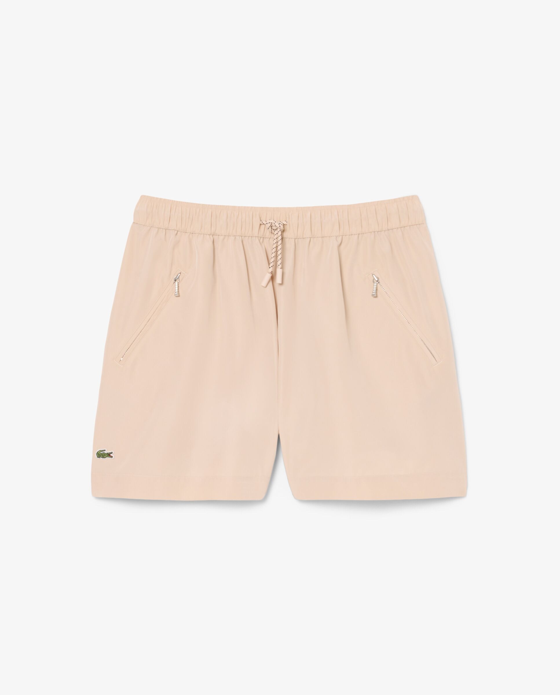 Pantalón de mujer corto de tafetán oversize en marrón - Lacoste - Beige Beige-6