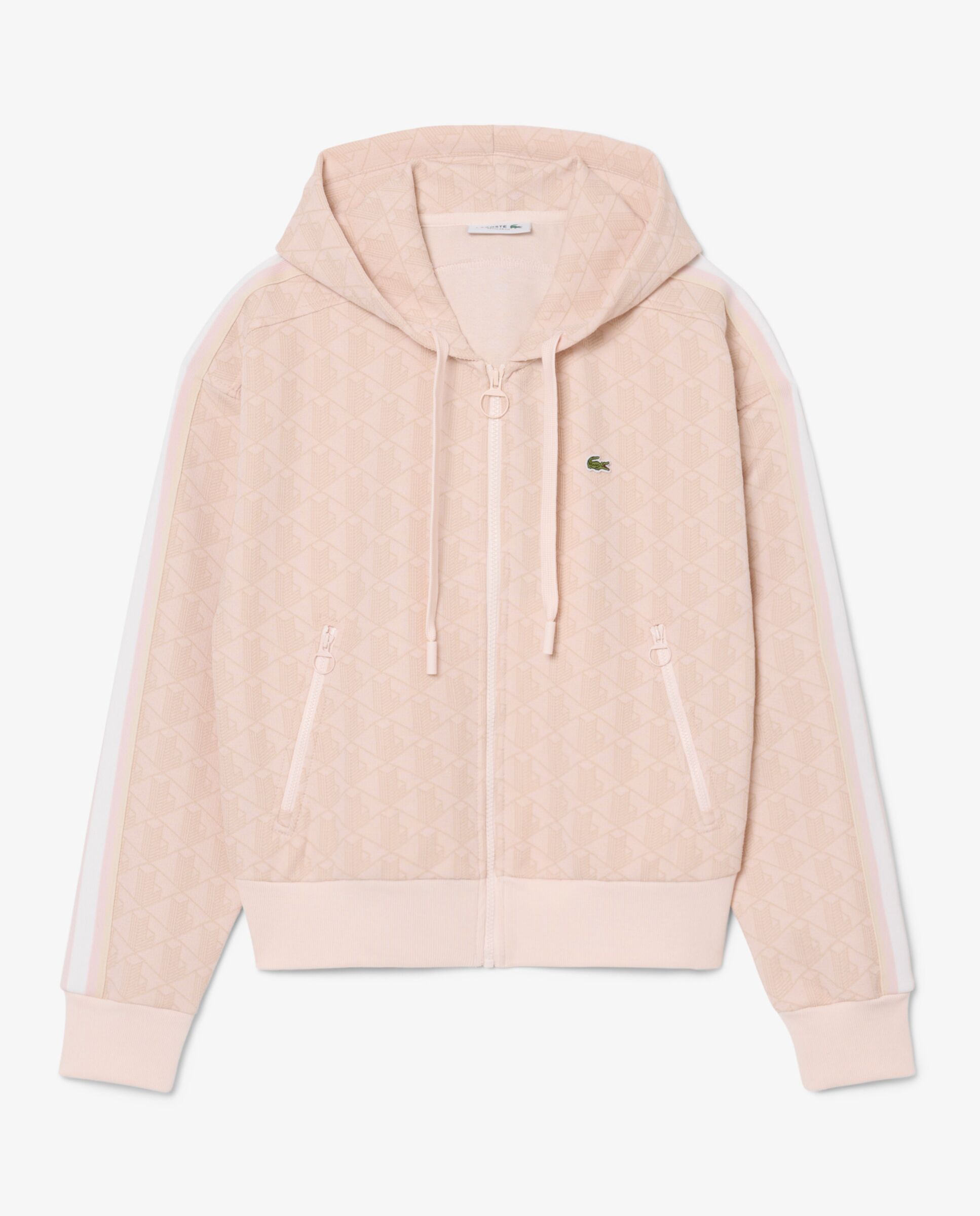 Sudadera de mujer con capucha de jacquard con monograma - Lacoste - Rosa Rosa-6