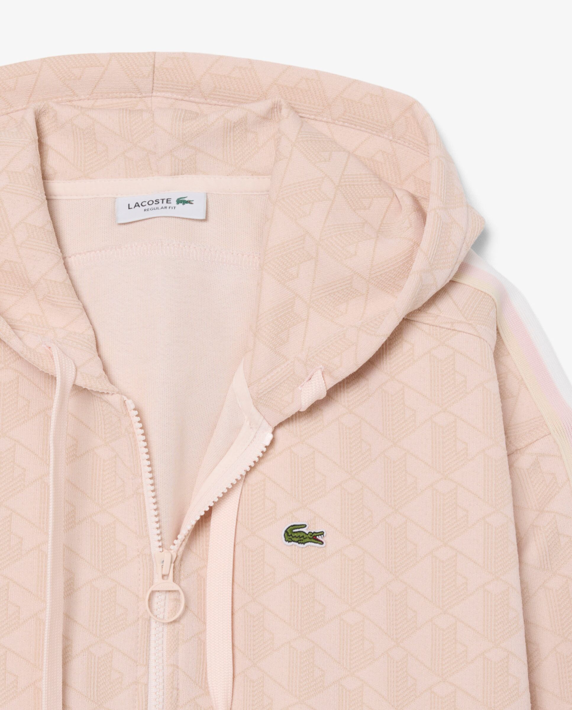 Sudadera de mujer con capucha de jacquard con monograma - Lacoste - Rosa Rosa-5