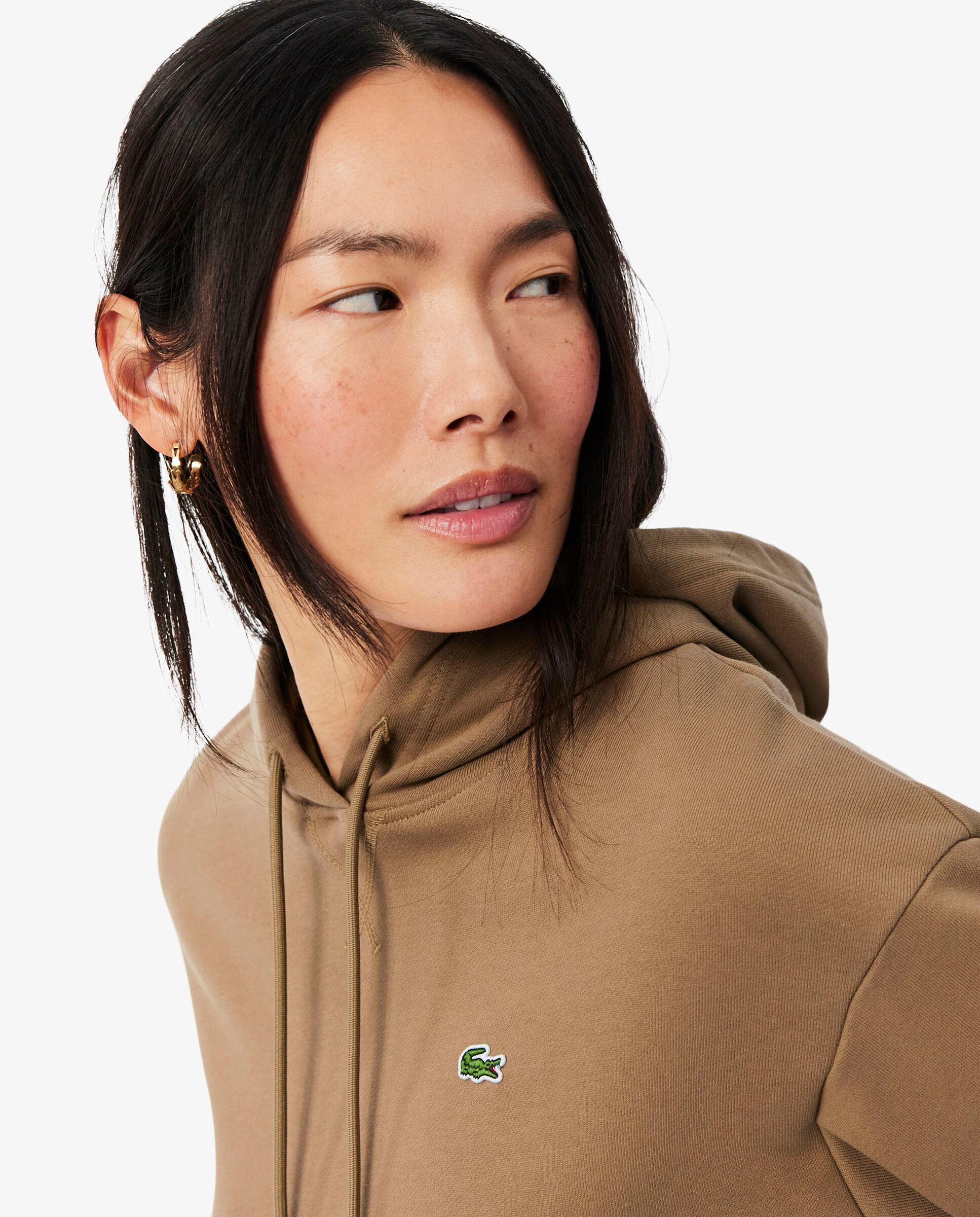 Sudadera de mujer con capucha de felpa oversized - Lacoste - Marrón Marrón-3