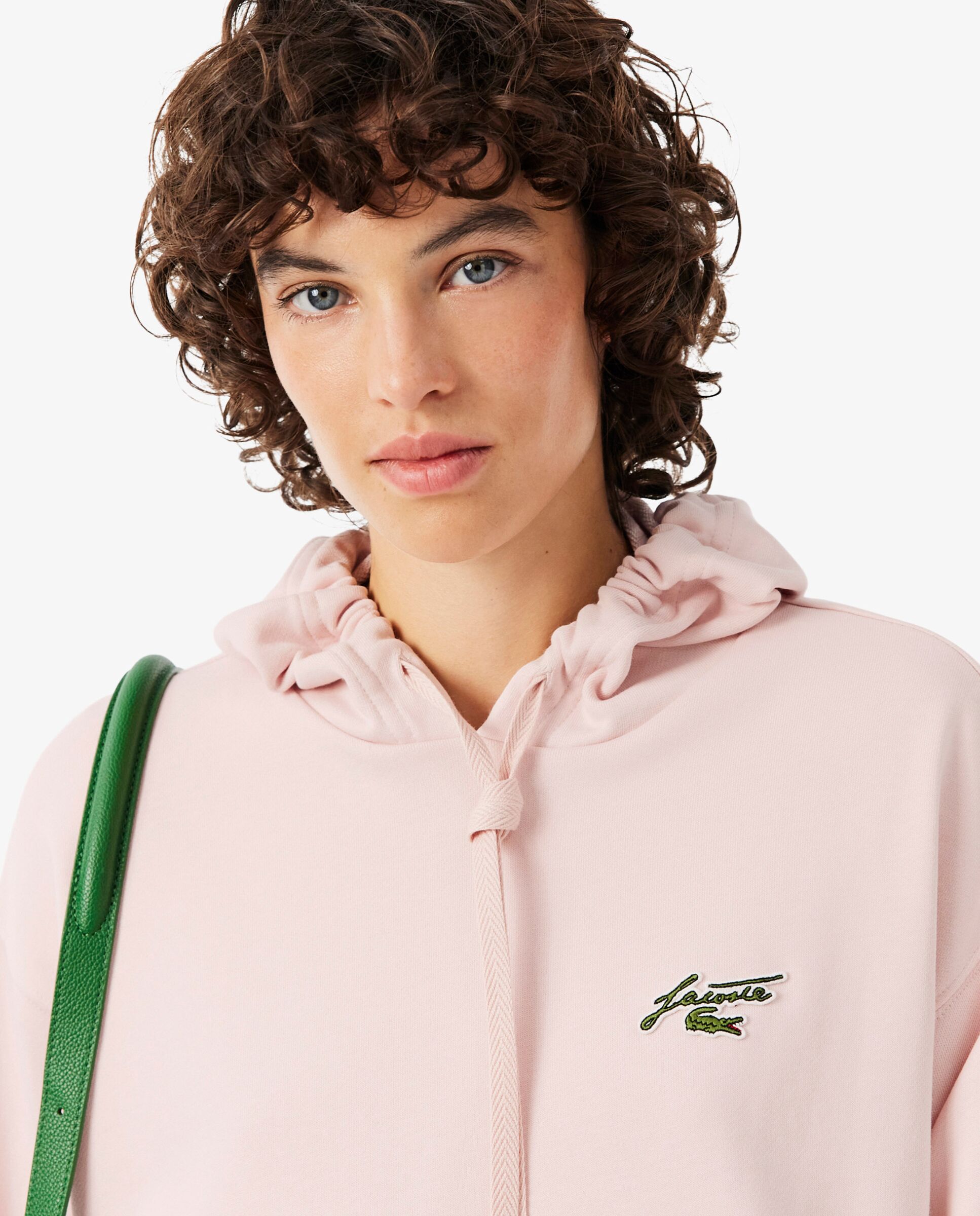 Sudadera de mujer con capucha de felpa con insignia en - Lacoste - Rosa Rosa-3
