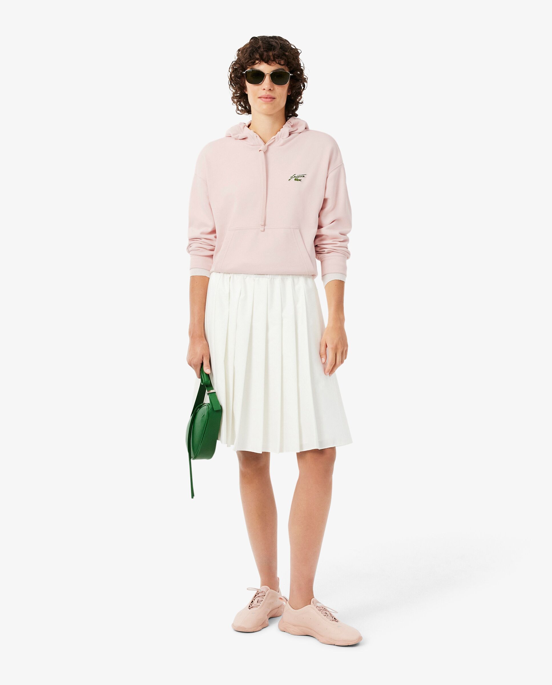 Sudadera de mujer con capucha de felpa con insignia en - Lacoste - Rosa Rosa-4