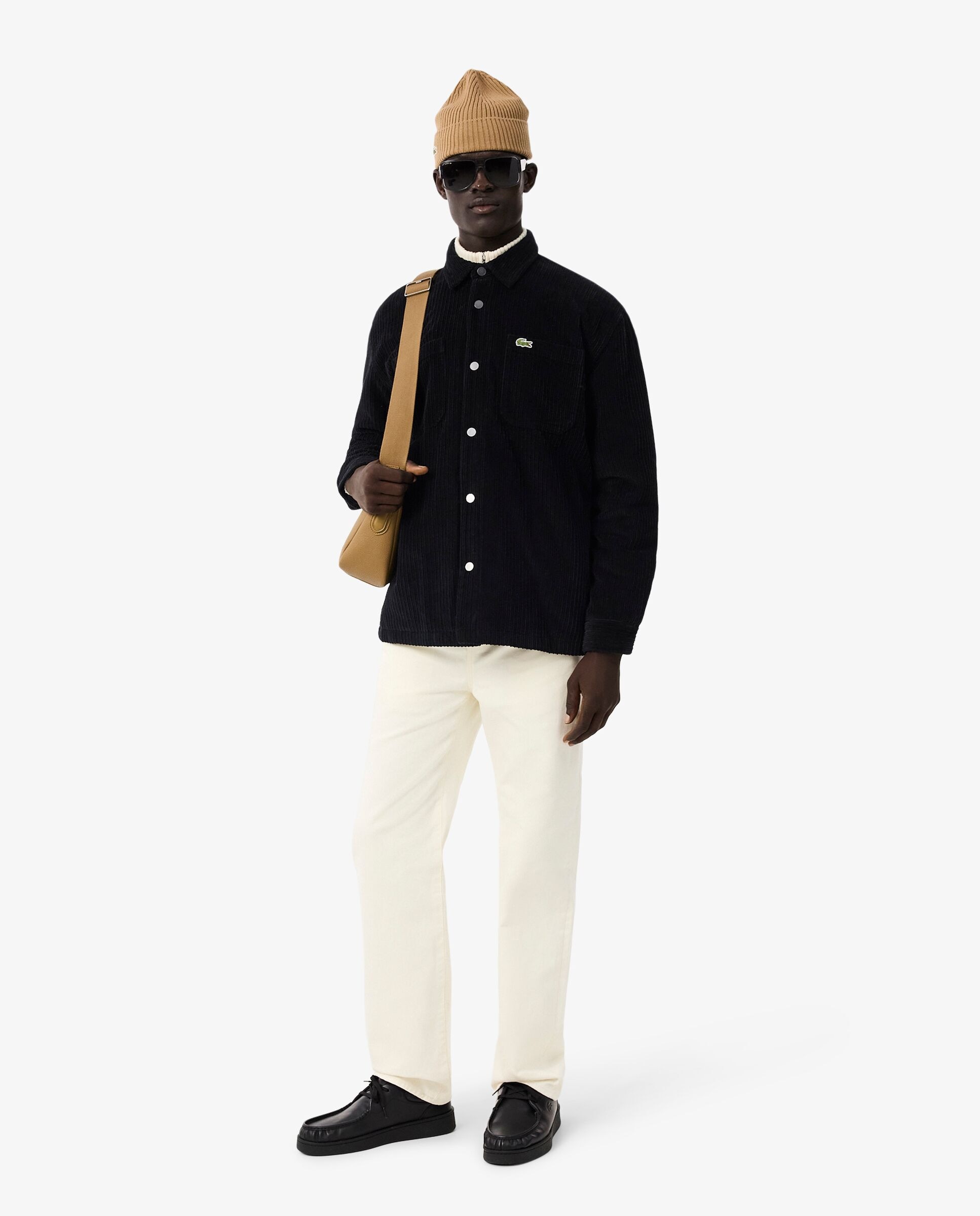 Sobrecamisa de hombre de pana acolchada en negro de manga larga - Lacoste - Negro Negro-4