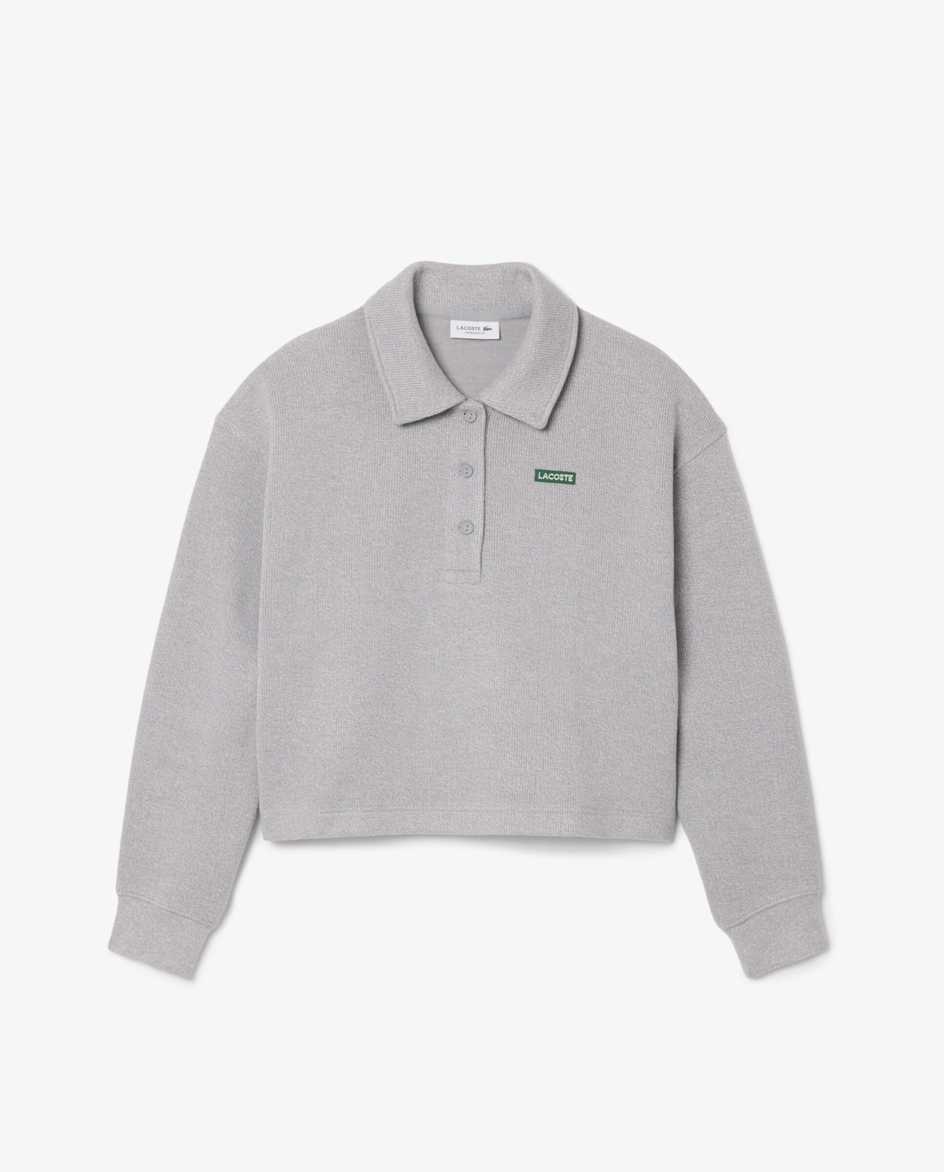 Sudadera de mujer oversize de cuello de polo de mujer de canalé en negro - Lacoste - Gris oscuro Gris oscuro-6