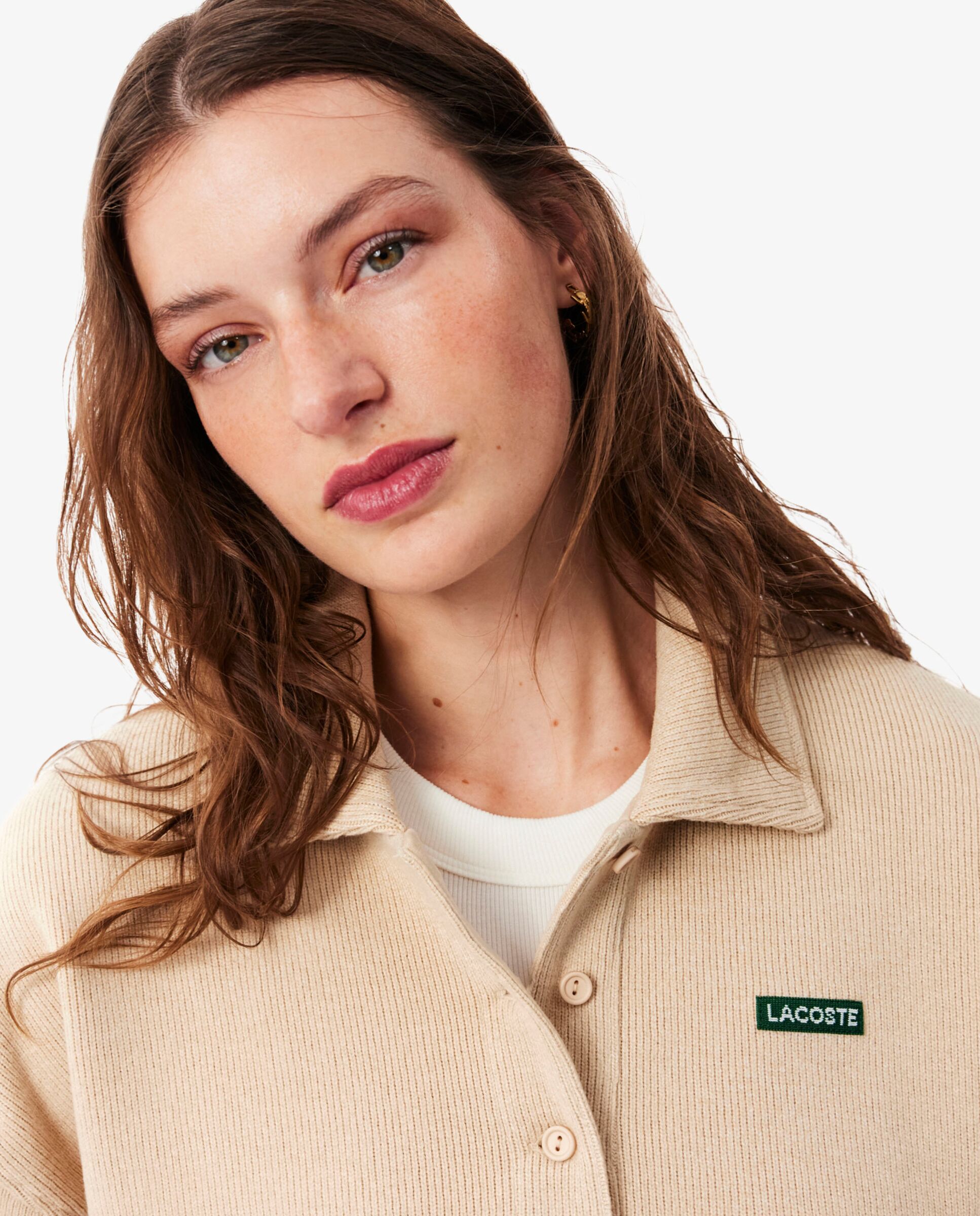 Sudadera de mujer oversize de cuello de polo de mujer de canalé en - Lacoste - Negro Negro-3