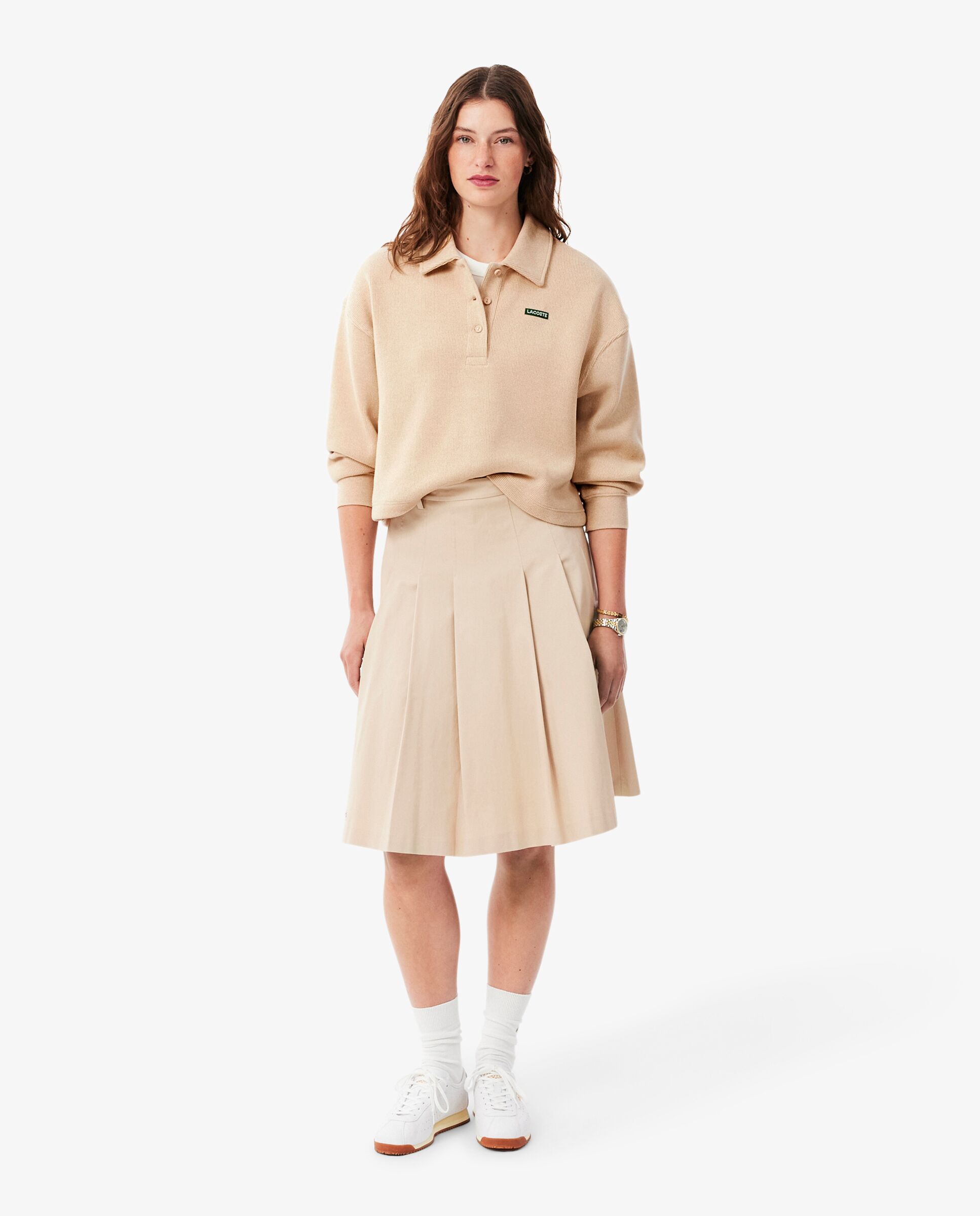 Sudadera de mujer oversize de cuello de polo de mujer de canalé en - Lacoste - Negro Negro-4