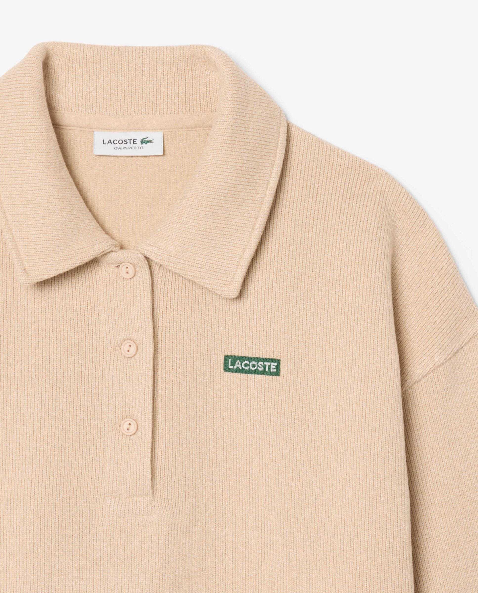 Sudadera de mujer oversize de cuello de polo de mujer de canalé en - Lacoste - Negro Negro-5