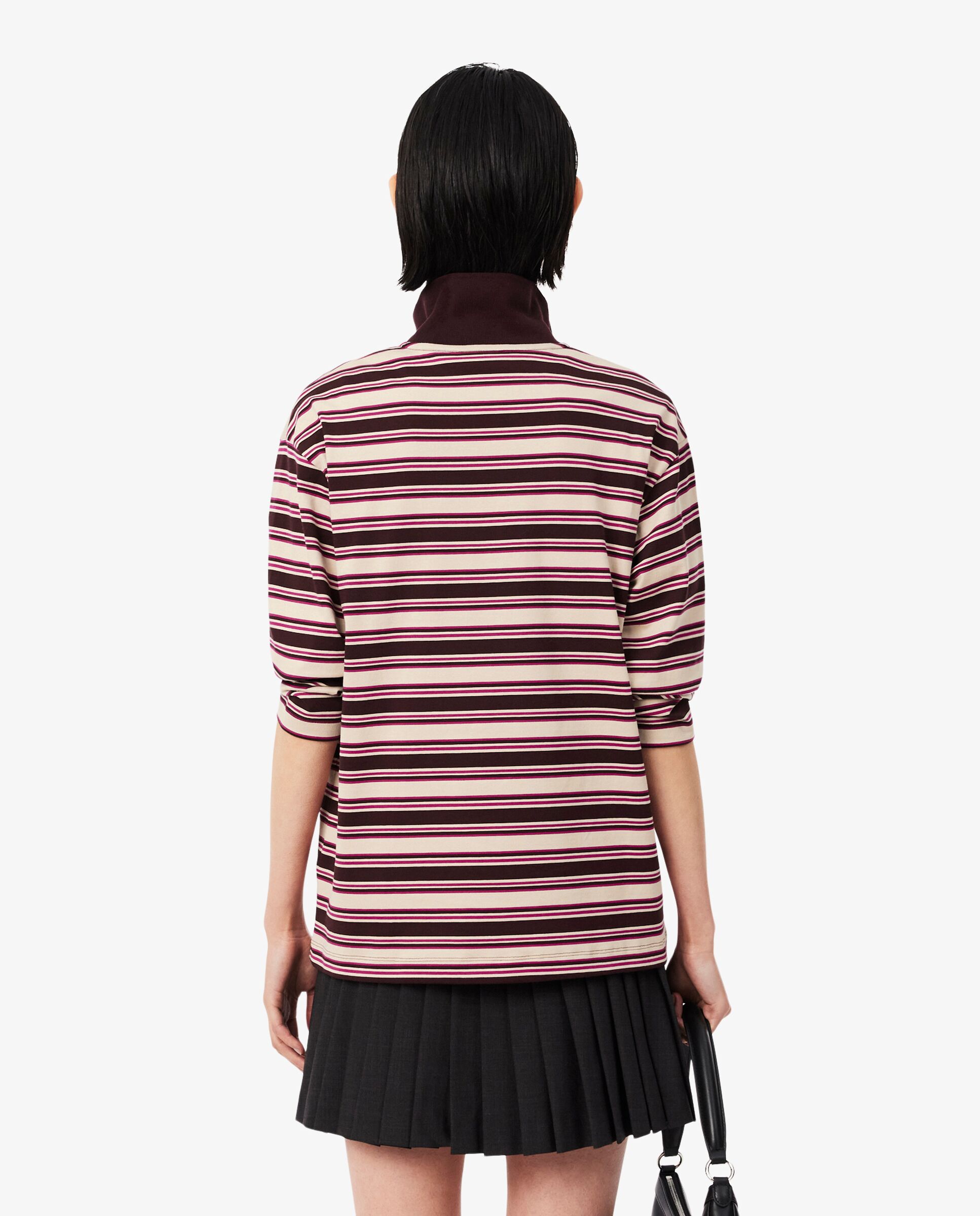 Polo de mujer oversize de manga larga de rayas en - Lacoste - Marrón Marrón-2