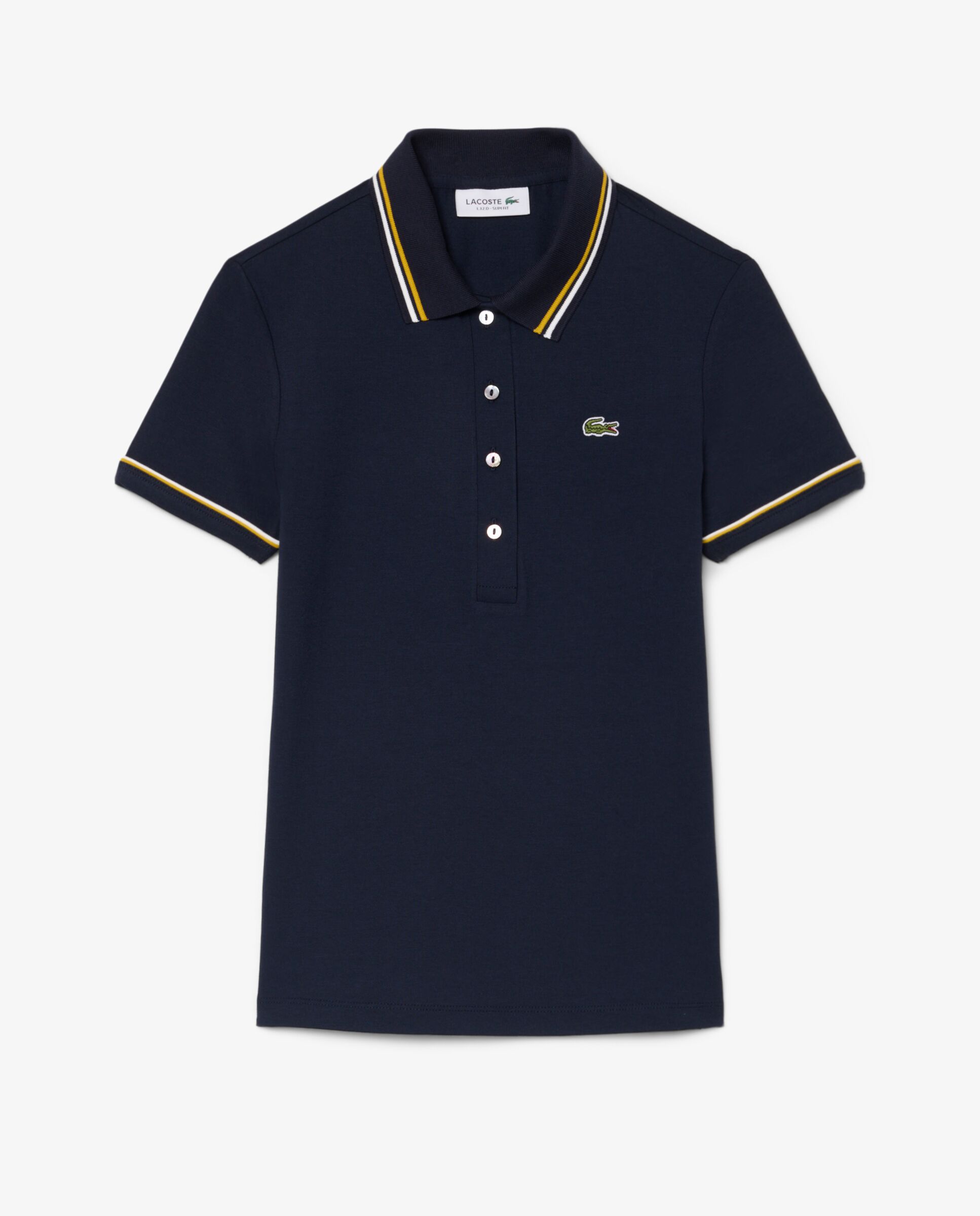 Polo de mujer con ribete de corte ajustado de manga corta - Lacoste - Amarillo Amarillo-6