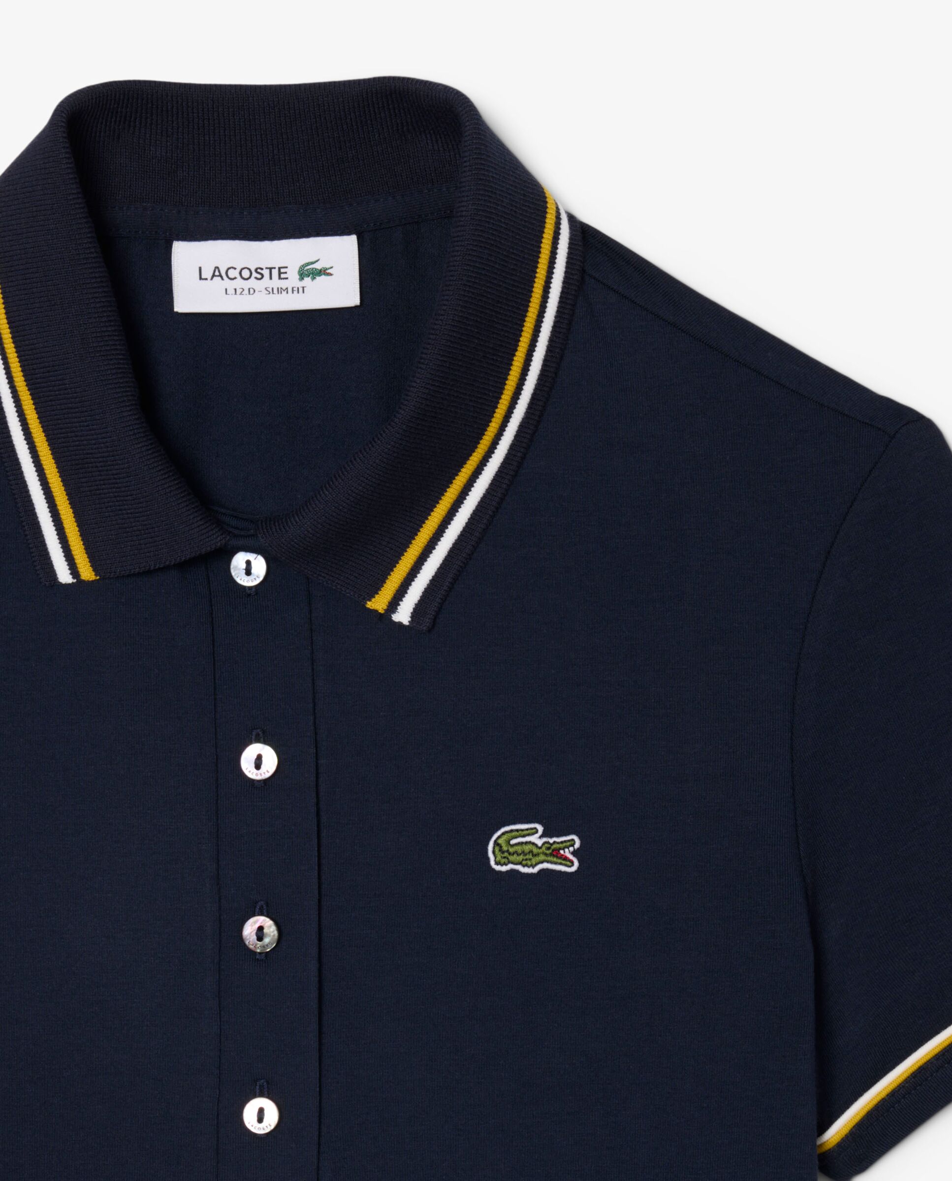 Polo de mujer con ribete de corte ajustado de manga corta - Lacoste - Amarillo Amarillo-5