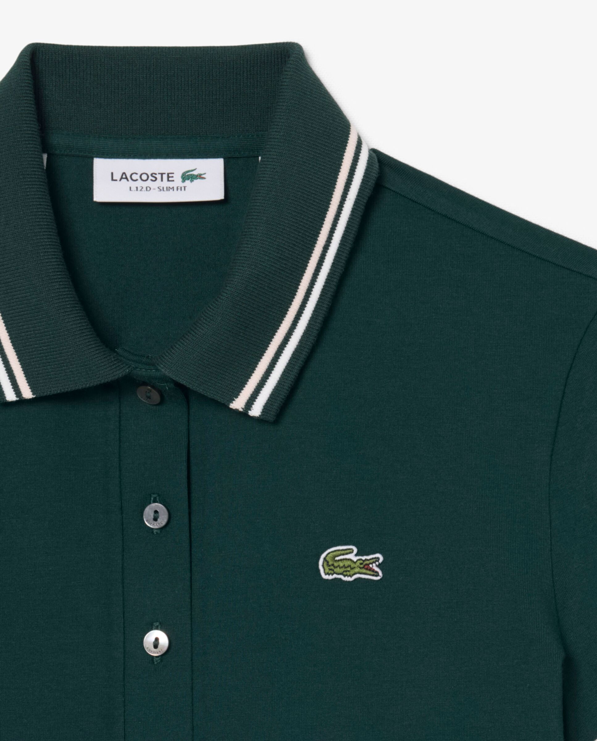 Polo de mujer con ribete de corte ajustado de manga corta - Lacoste - Verde Verde-5