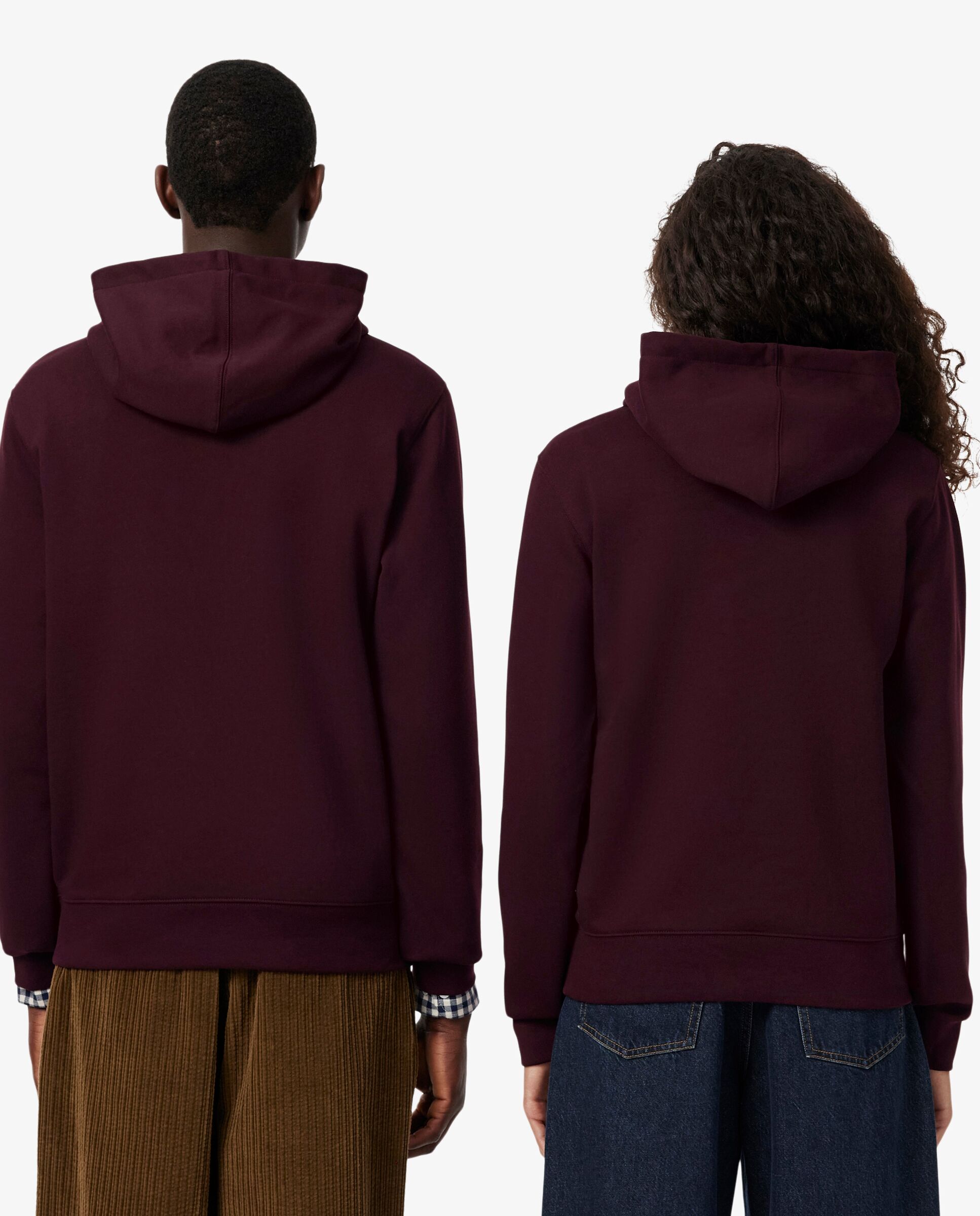 Sudadera unisex con capucha con detalles de marca estampados en relieve en azul - Lacoste - Marrón Marrón-2