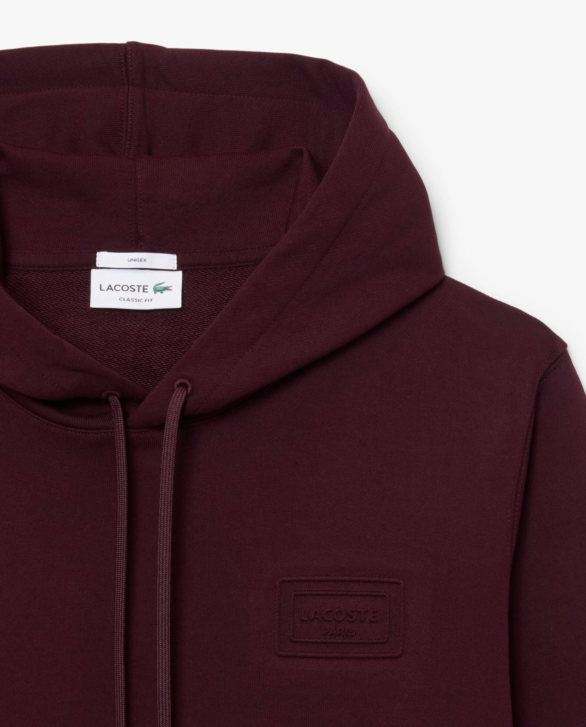 Sudadera unisex con capucha con detalles de marca estampados en relieve en azul - Lacoste - Marrón Marrón-5
