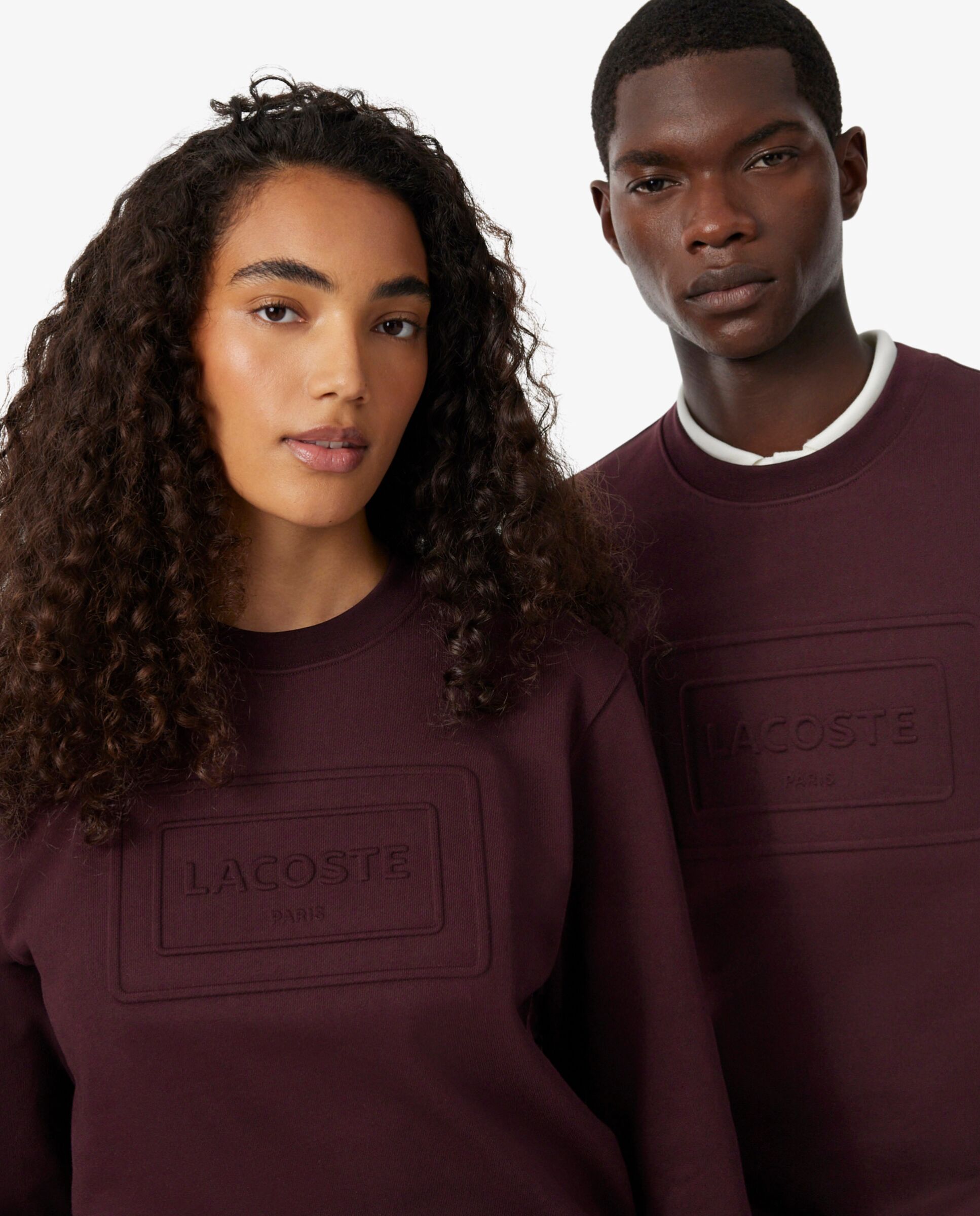 Sudadera unisex de felpa con estampados en relieve en - Lacoste - Marrón Marrón-3