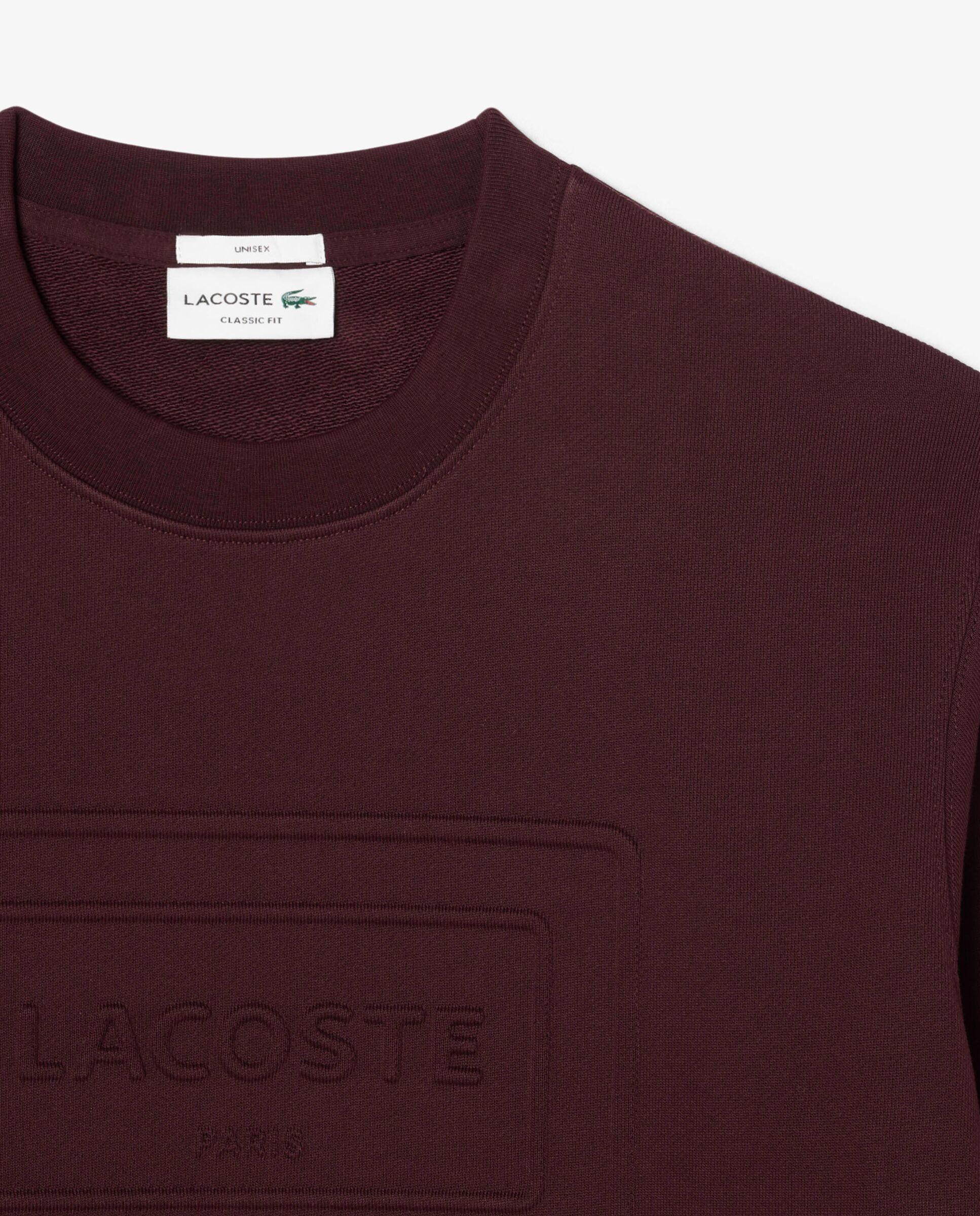 Sudadera unisex de felpa con estampados en relieve en - Lacoste - Marrón Marrón-5