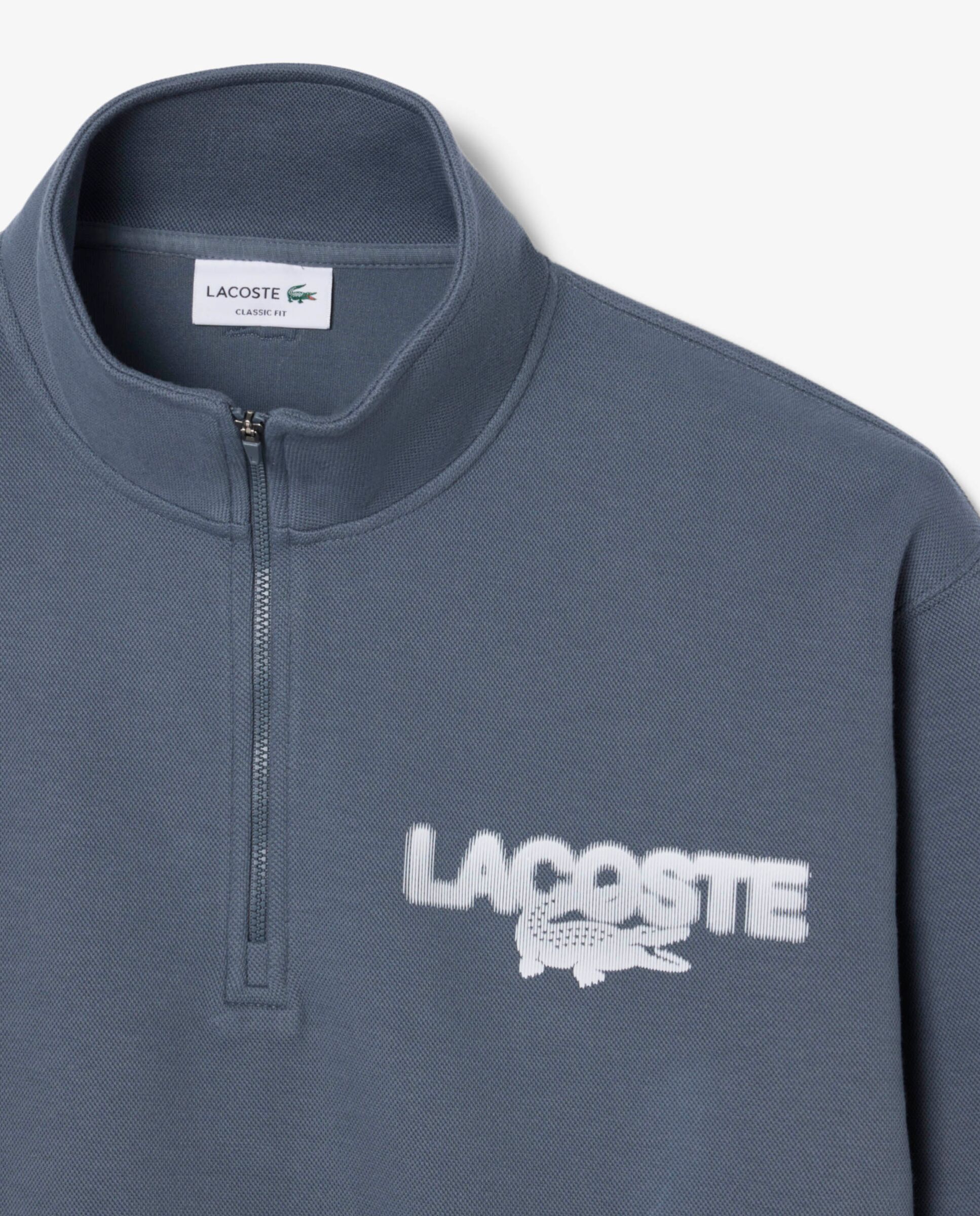 Sudadera de hombre de piqué con detalles de la marca en - Lacoste - Gris Gris-5