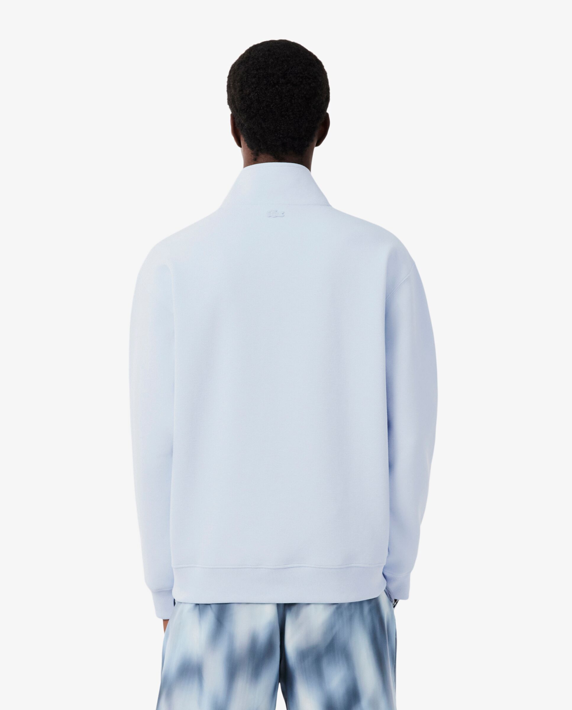 Sudadera de hombre de piqué con detalles de la marca en gris - Lacoste - Azul claro Azul claro-2