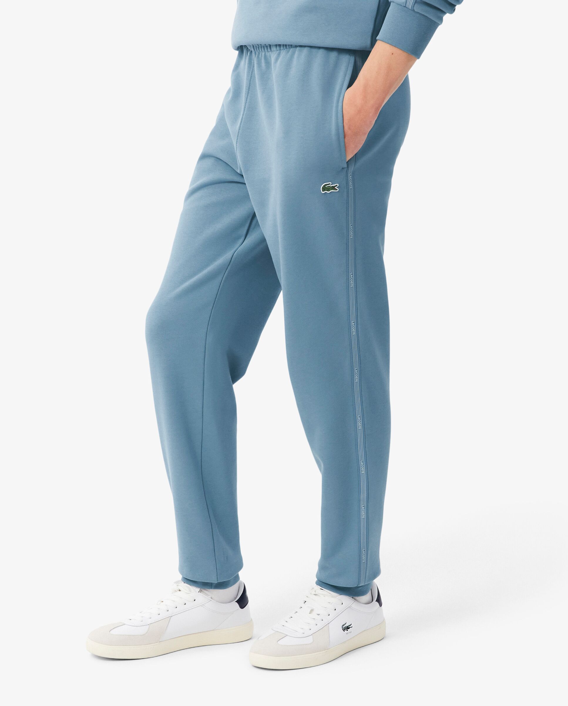 Pantalón de hombre de chándal de hombre con raya y logotipo en negro - Lacoste - Azul claro Azul claro-3